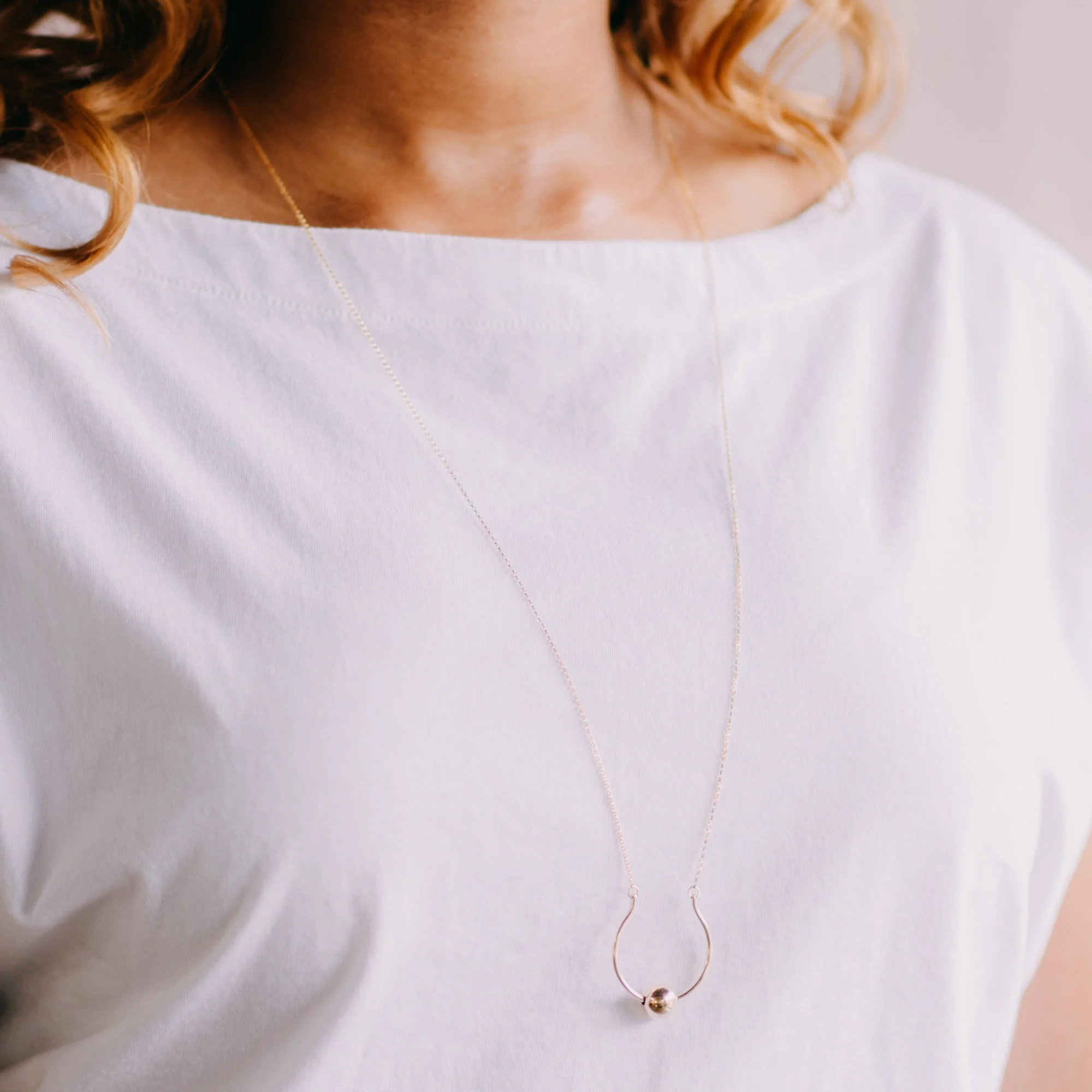 Minimal Long Gold Necklace by Favor Jewelry