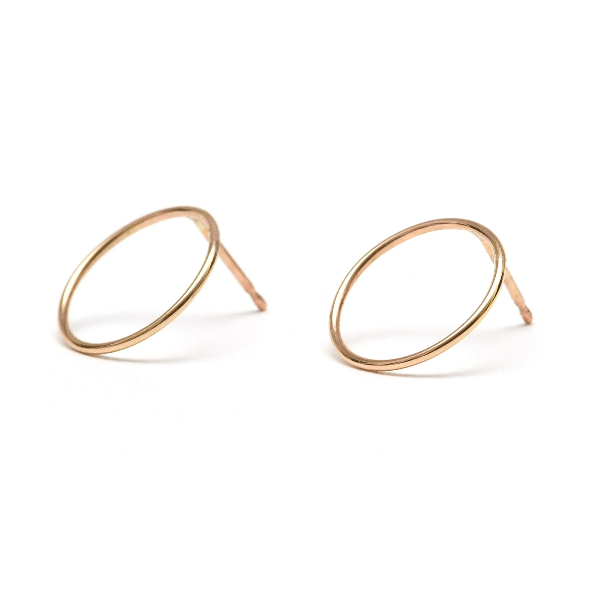 Gold Trace Open Circle Post Earrings by Favor Jewelry