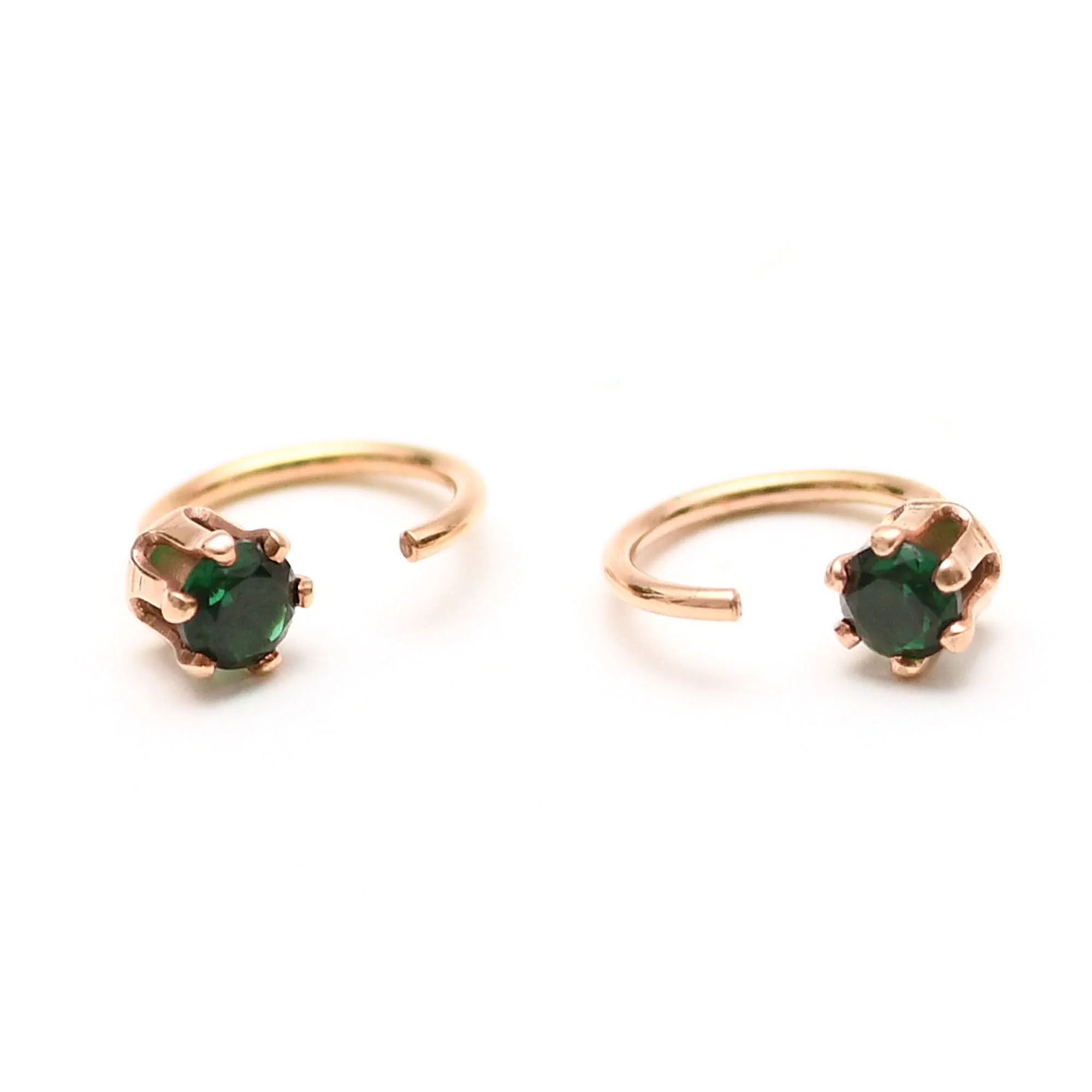 Emerald Ear Hug Hoop Earrings by Favor Jewelry