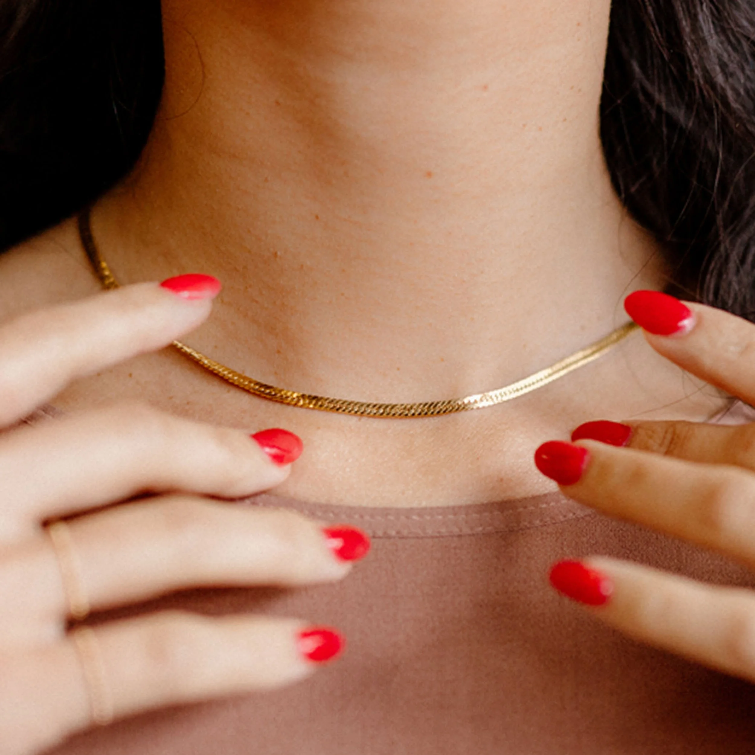 Margin Herringbone Chain Necklace — Favor Jewelry