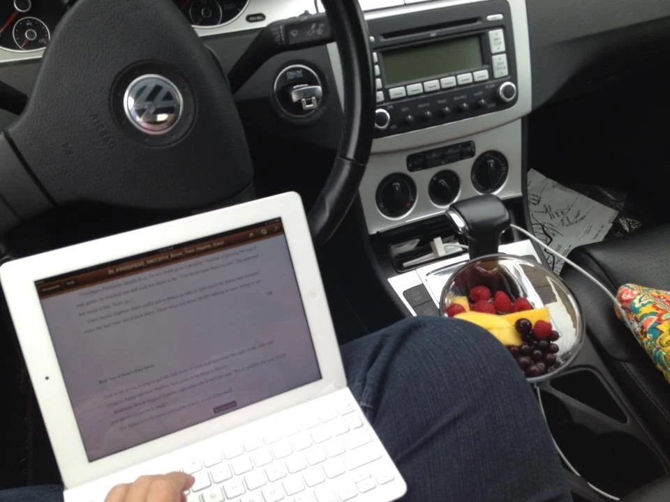 Hey. At least I'm eating fruit while I write in my car. That's progress. 