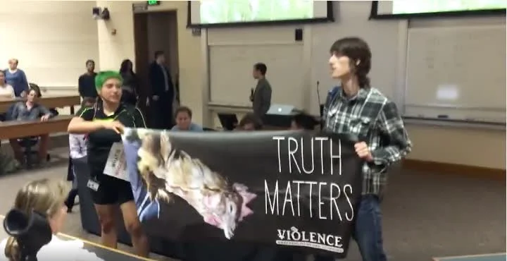 Protesters Disrupt Meat-Eating Debate