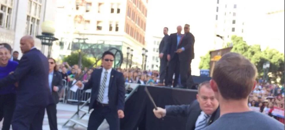 Animal Rights Protesters Rush Stage at Bernie Sanders Rally in California