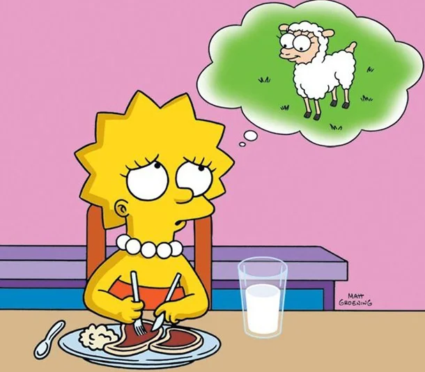 Lisa Simpson, conflicted omnivore .