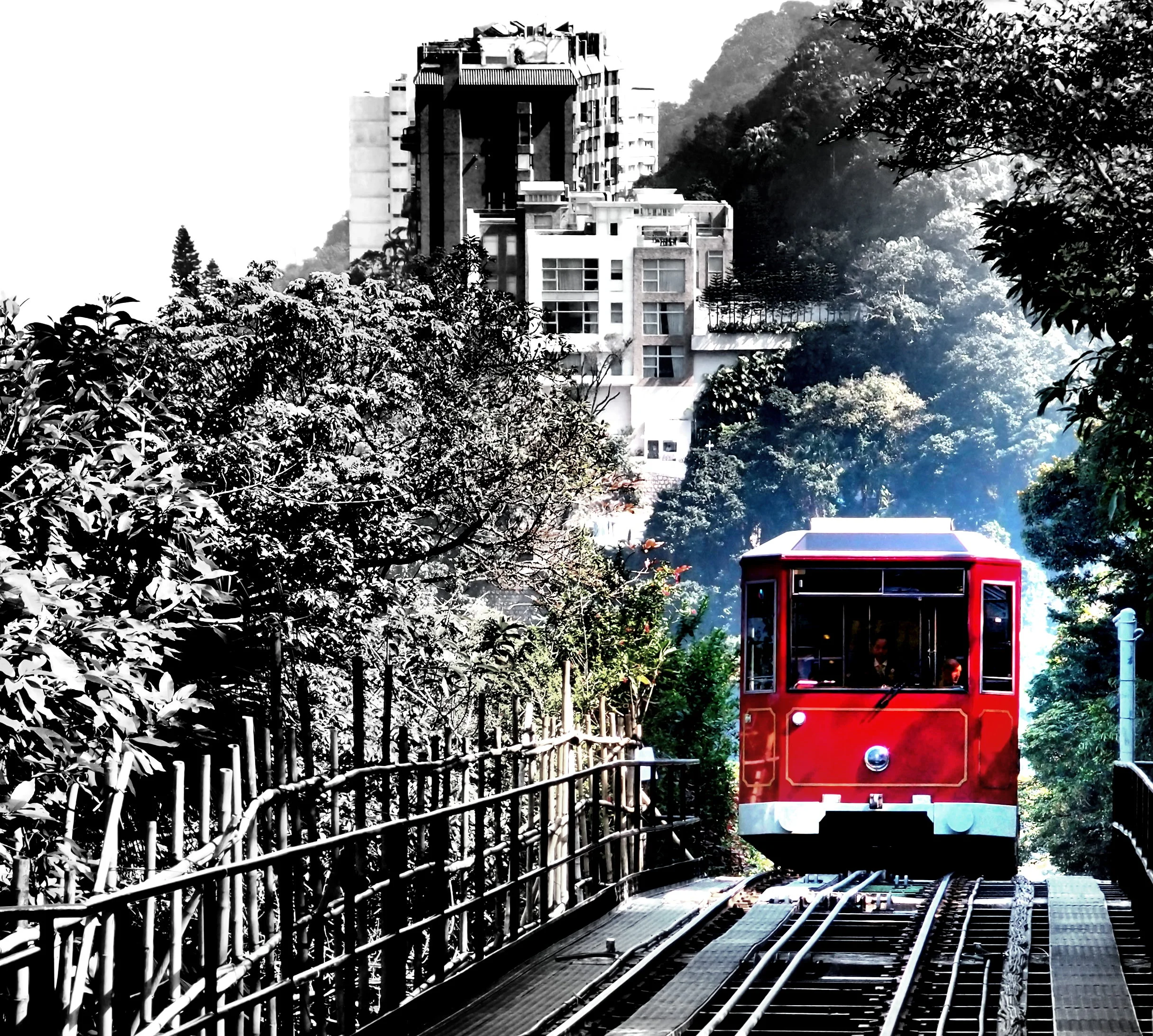 The simply iconic Peak Tram and it is classed as public transport.