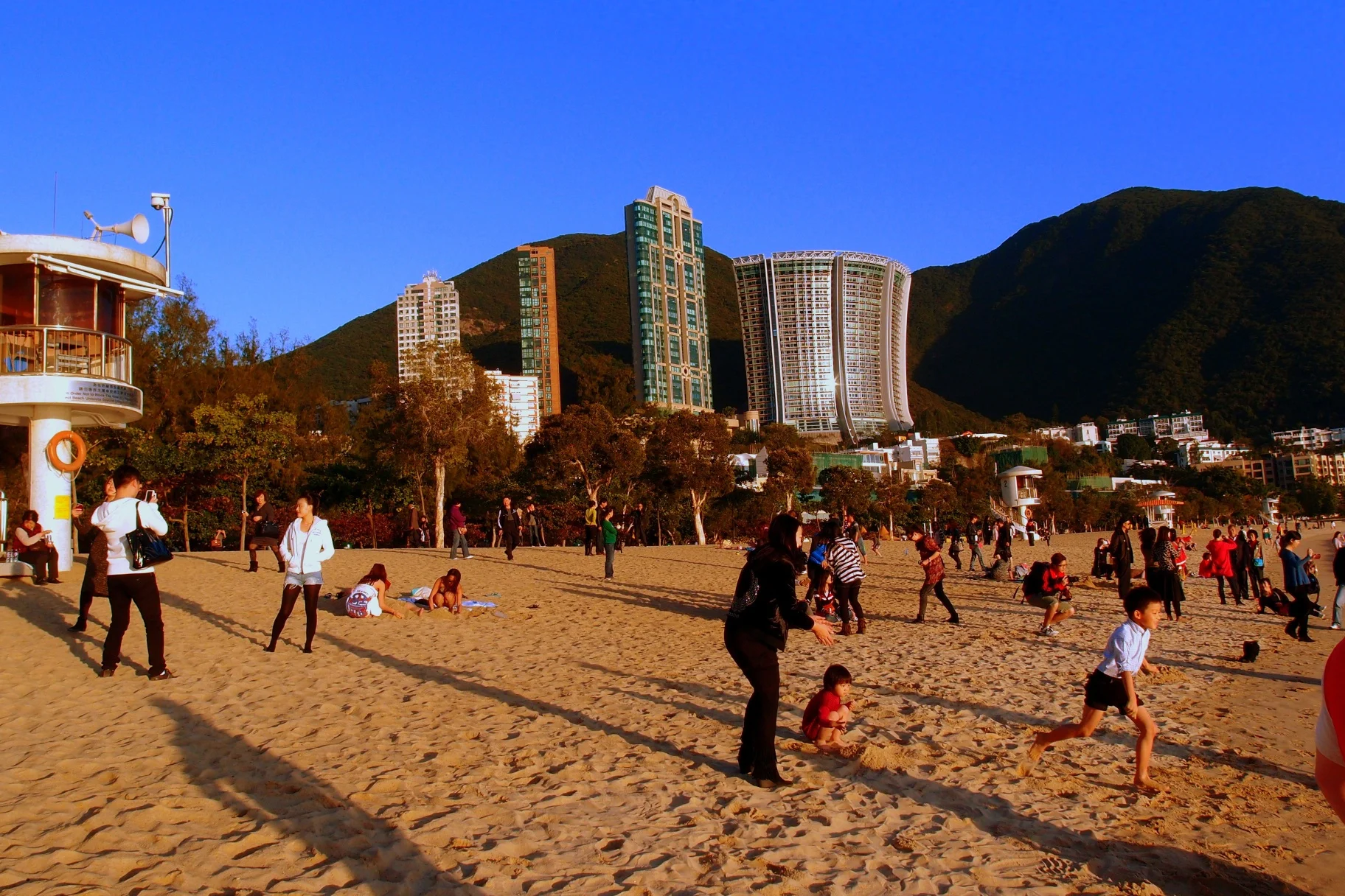 A typical beach scene