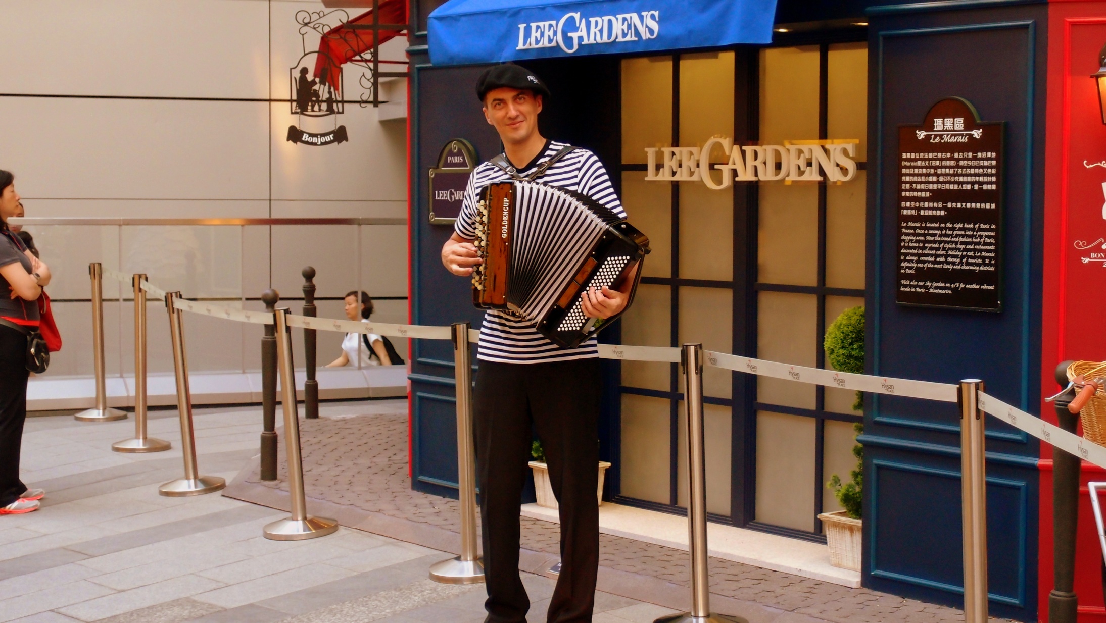 A French dude playing the accordion