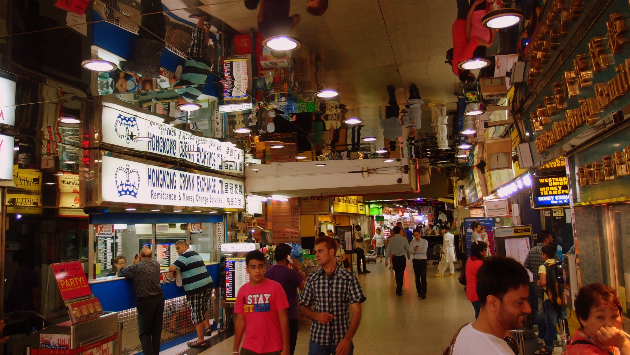 Money exchange at the Chungking Mansions