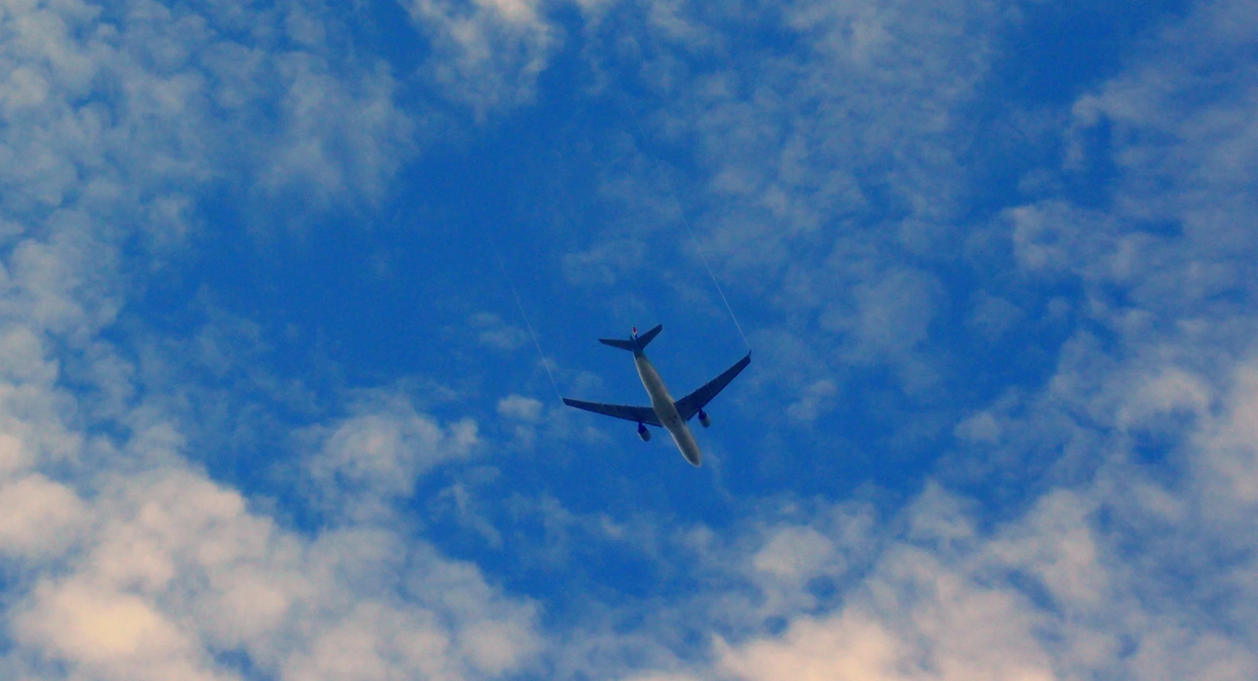 A plane flying over our apartment block