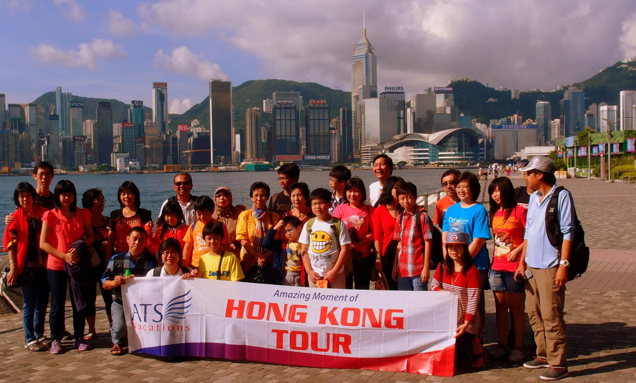 A tour group enjoys Hong Kong
