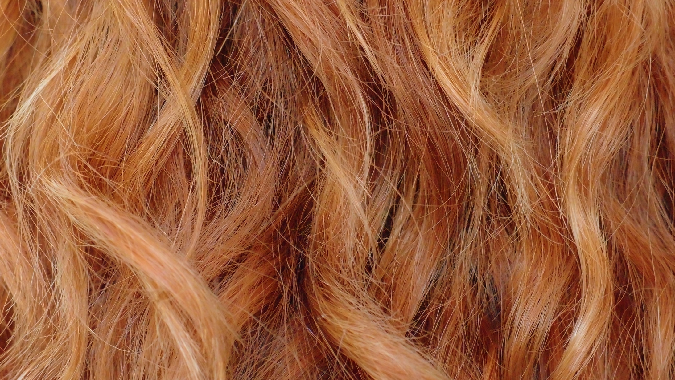 A ladies hair up close