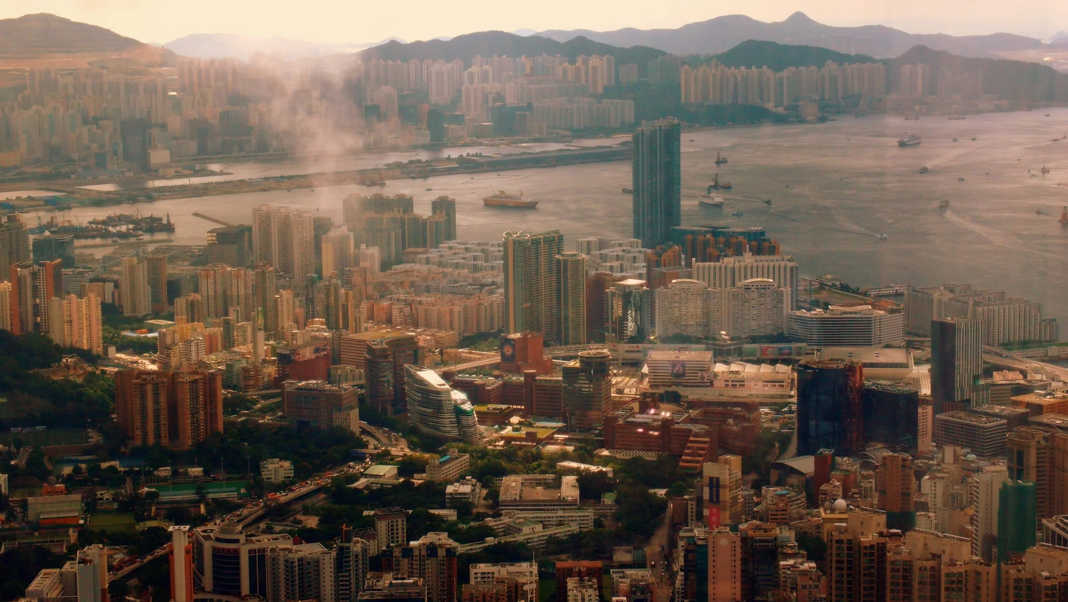 The view from the 103rd floor of the Ritz Carlton Hotel