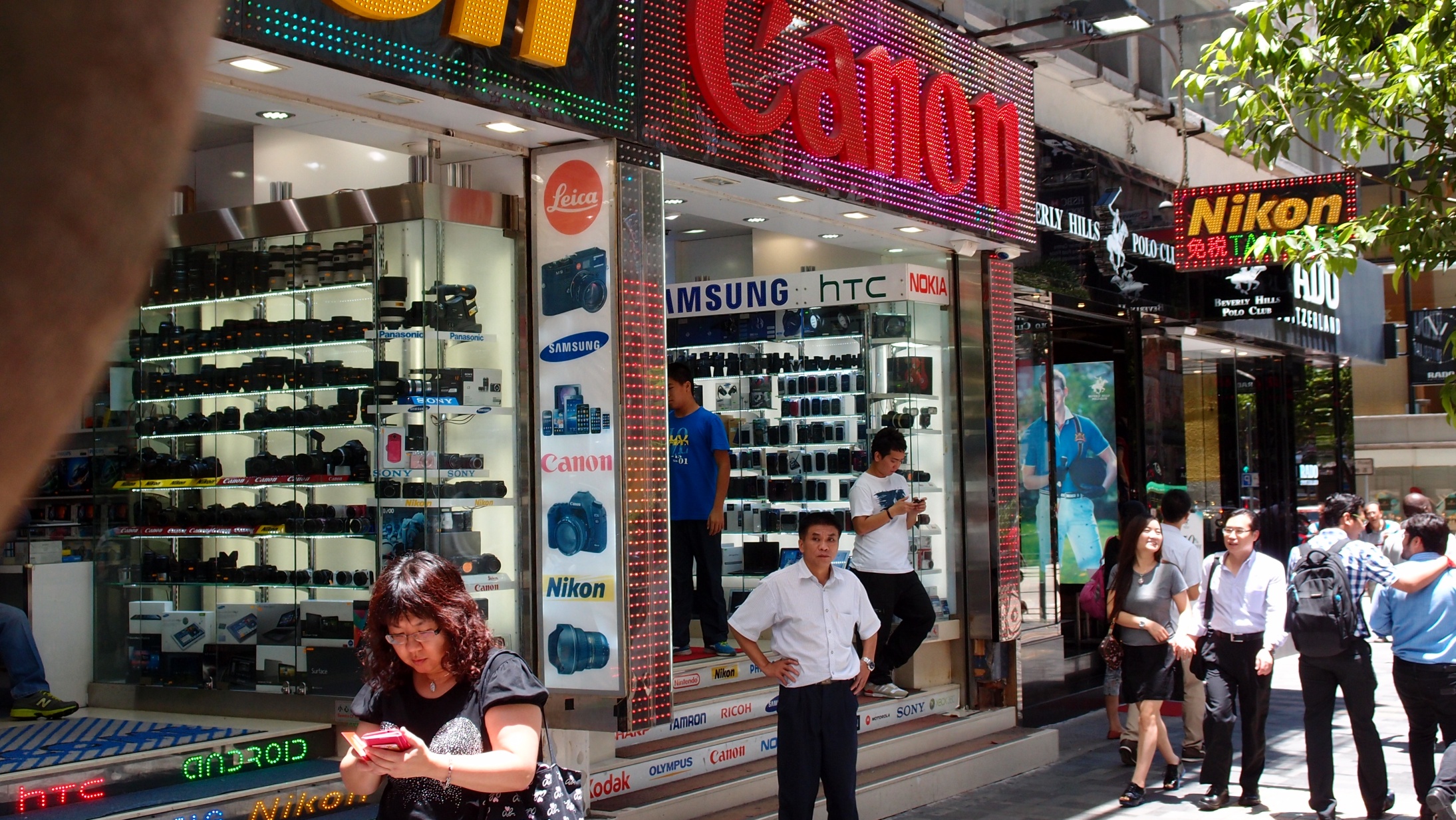 The dodgy camera shops on Nathan Road in TST, Kowloon and sometimes referred to as the Golden Mile