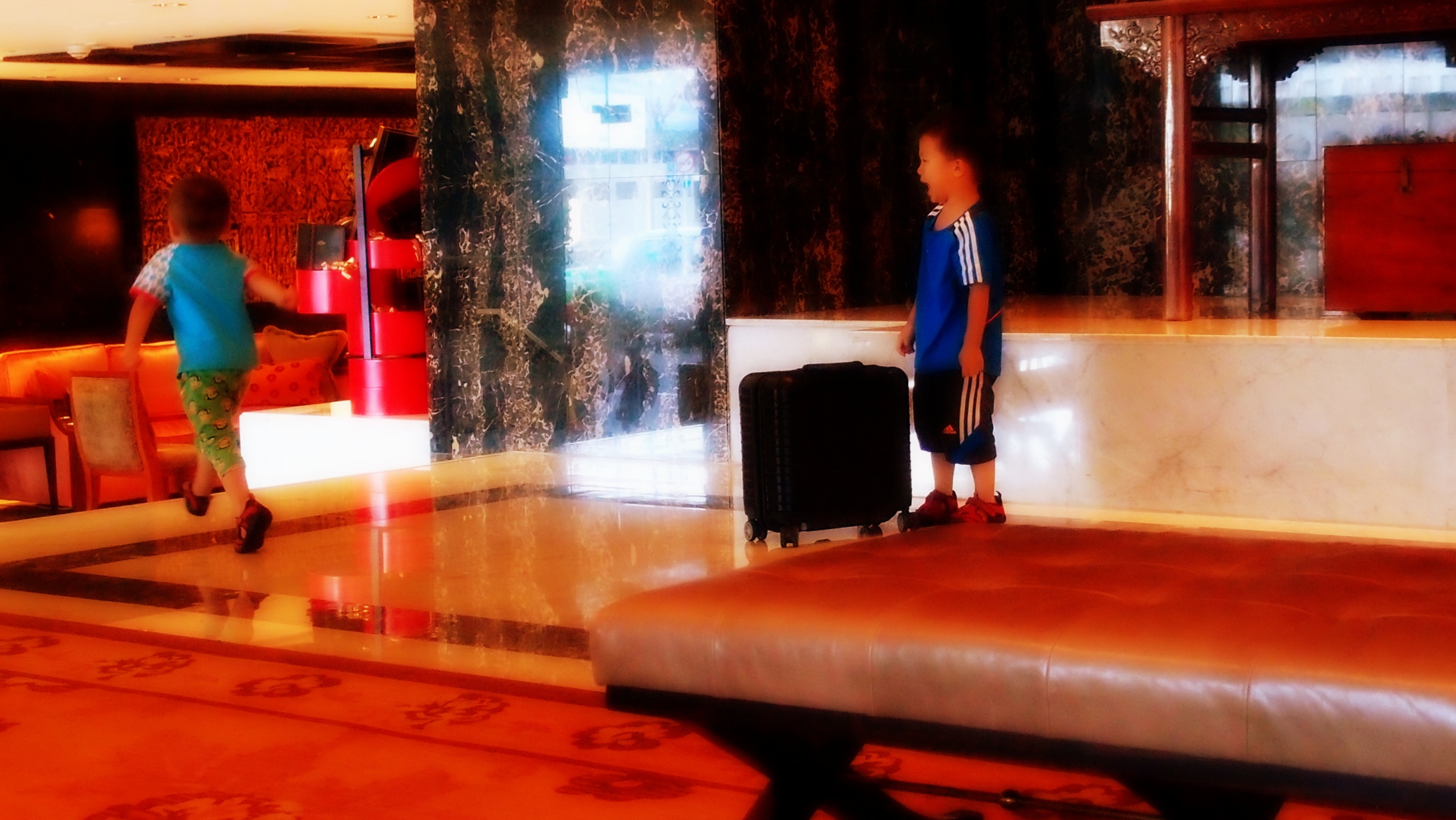 These little buggers ran riot in the lobby of the Mandarin Oriental Hotel