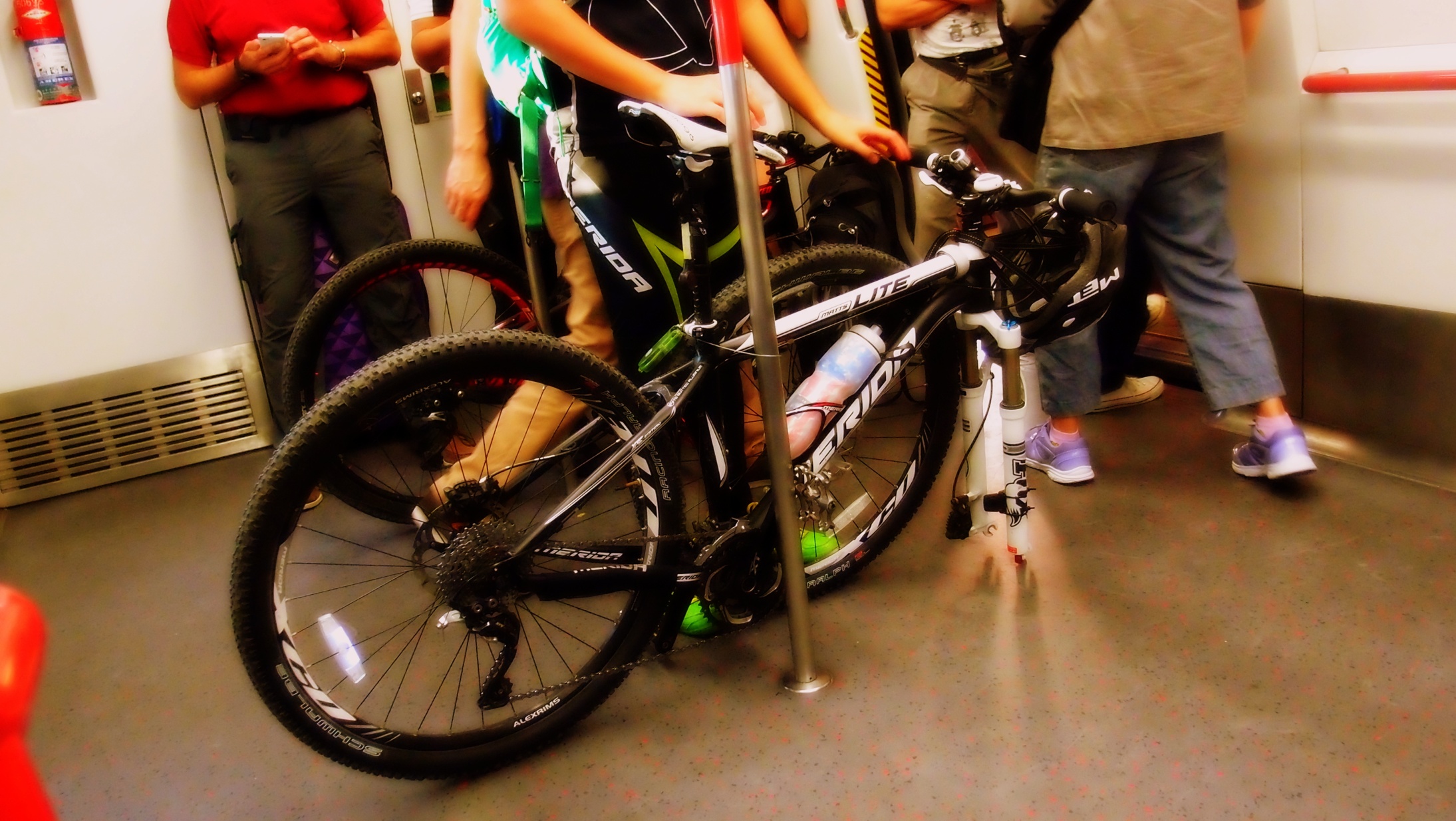 Our MTR has a ludicrous rule that if you take a bike onto the train you must remove the front wheel which hardly reduces the footprint of the bike at all.. petty bureaucrats are everywhere.