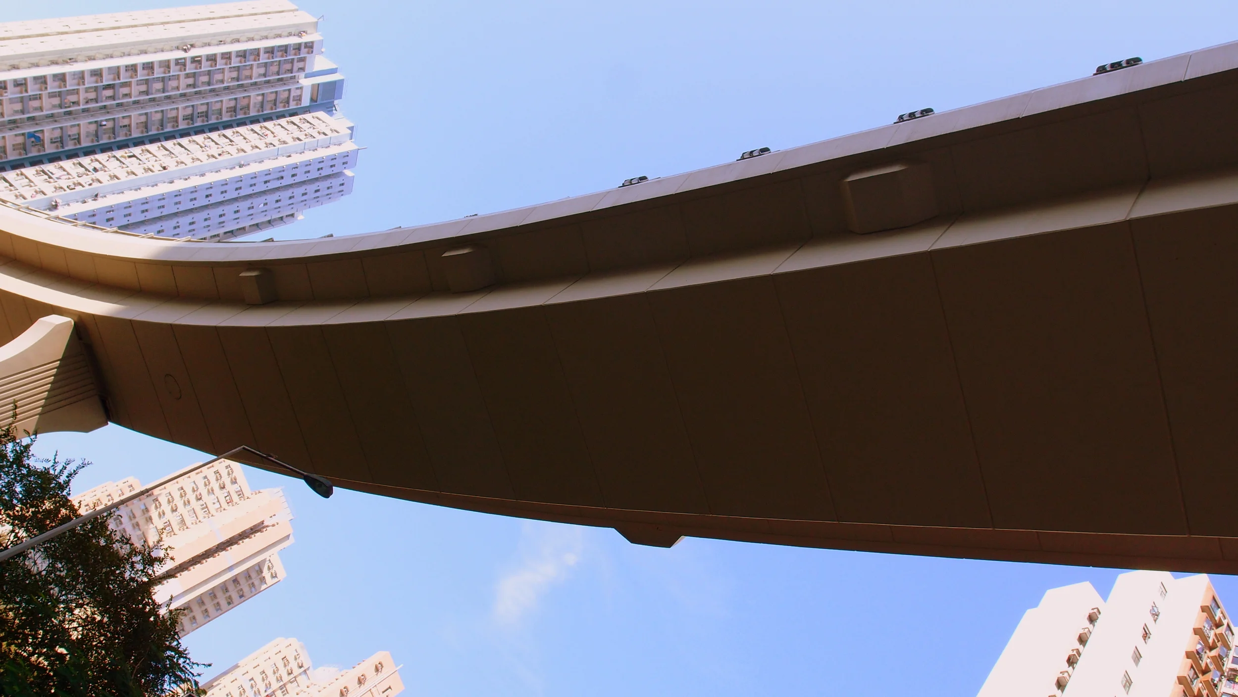 A flyover in Shau Kei Wan at the eastern end of Hong Kong Island