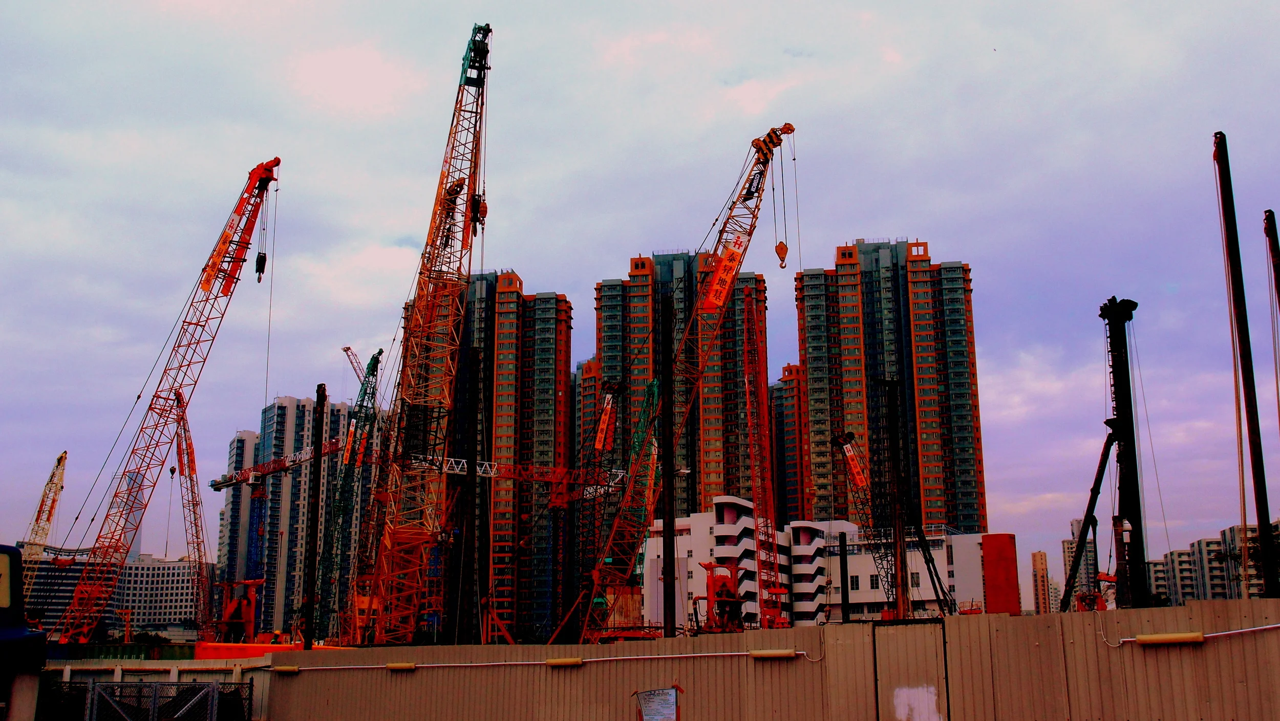 A typical building site in Hung Hom in Kowloon