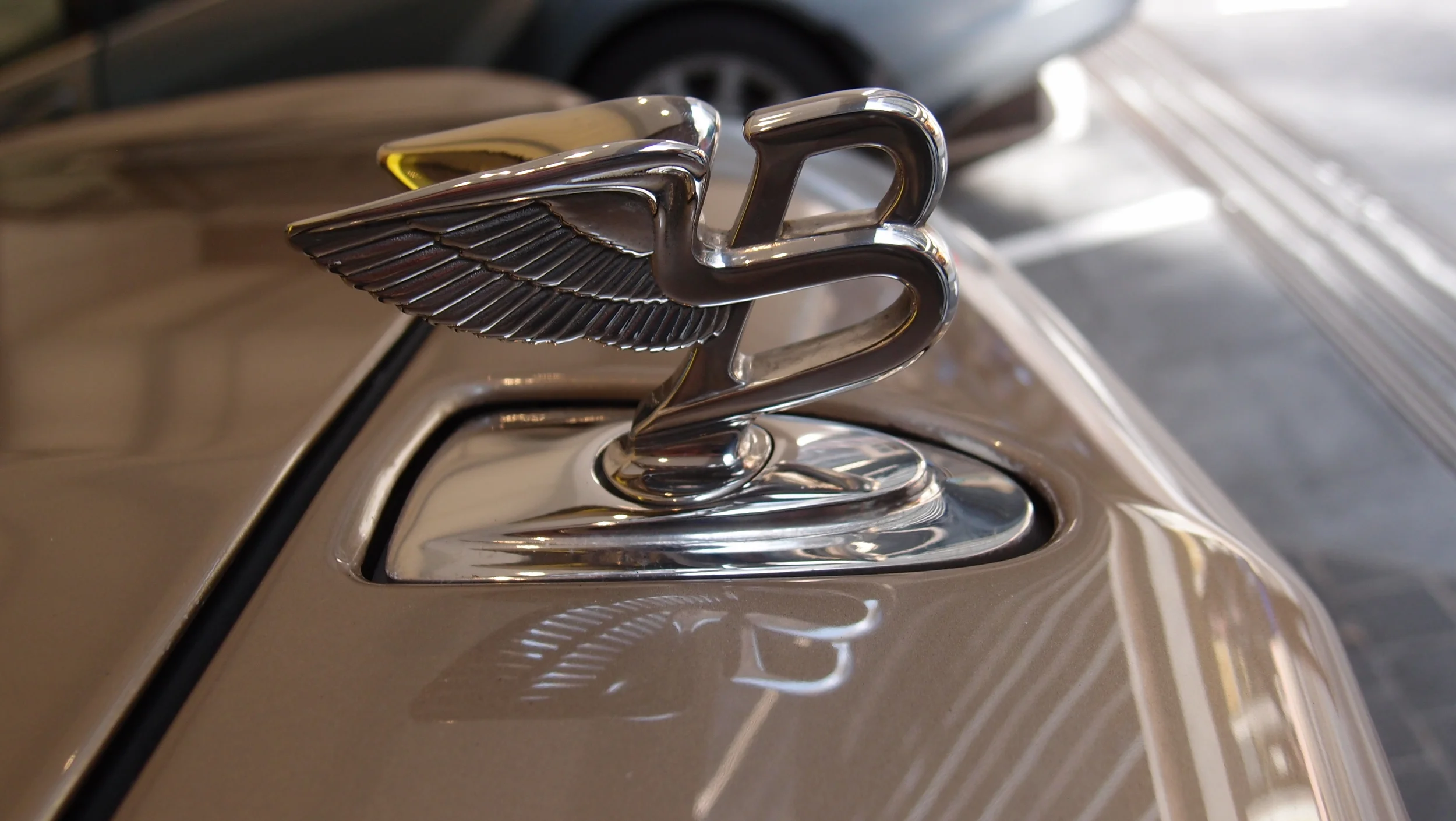 The famous Bentley Motorcar hood ornament