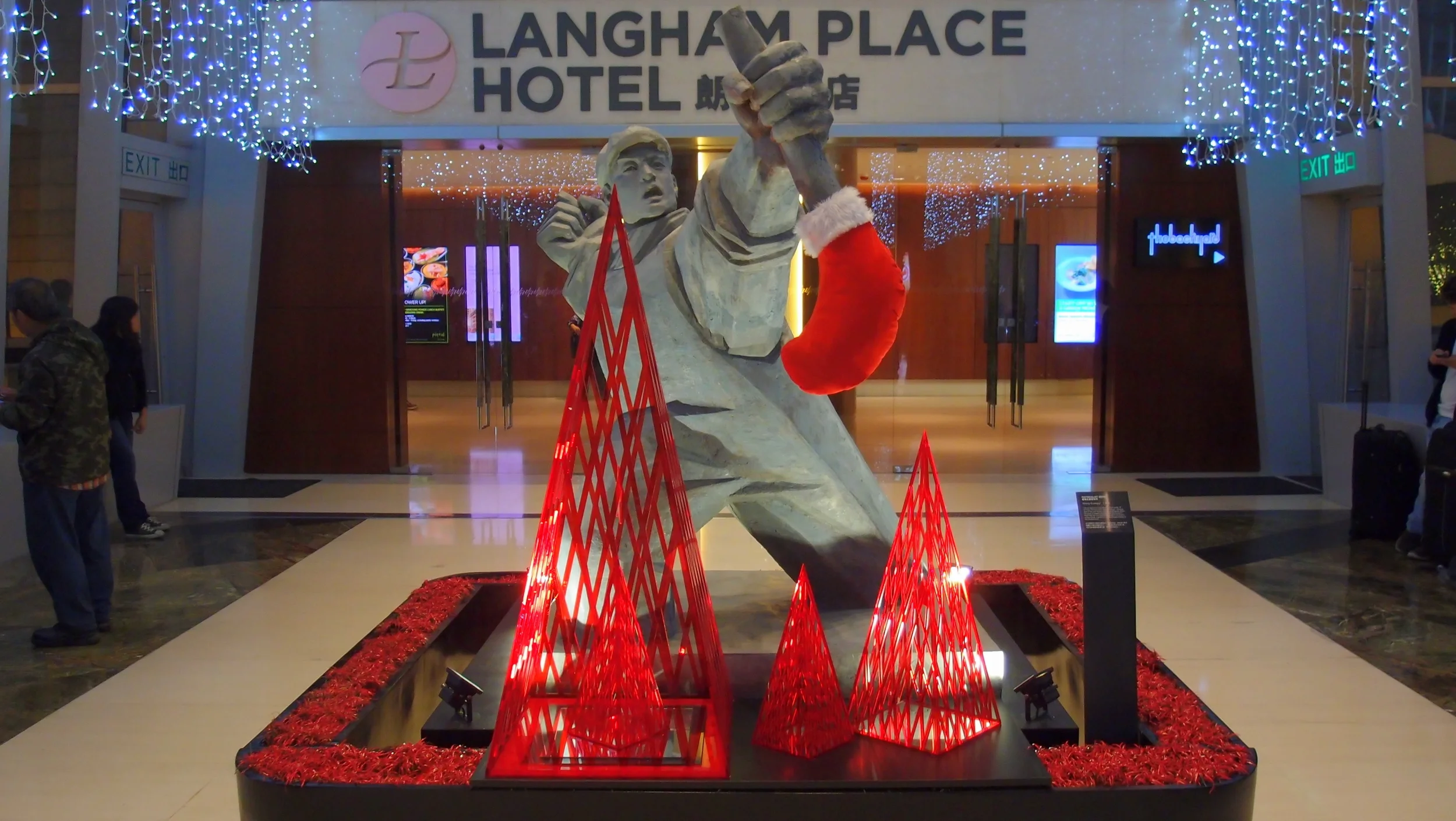 The Langham Place Hotel has a quirky sense of Xmas humour
