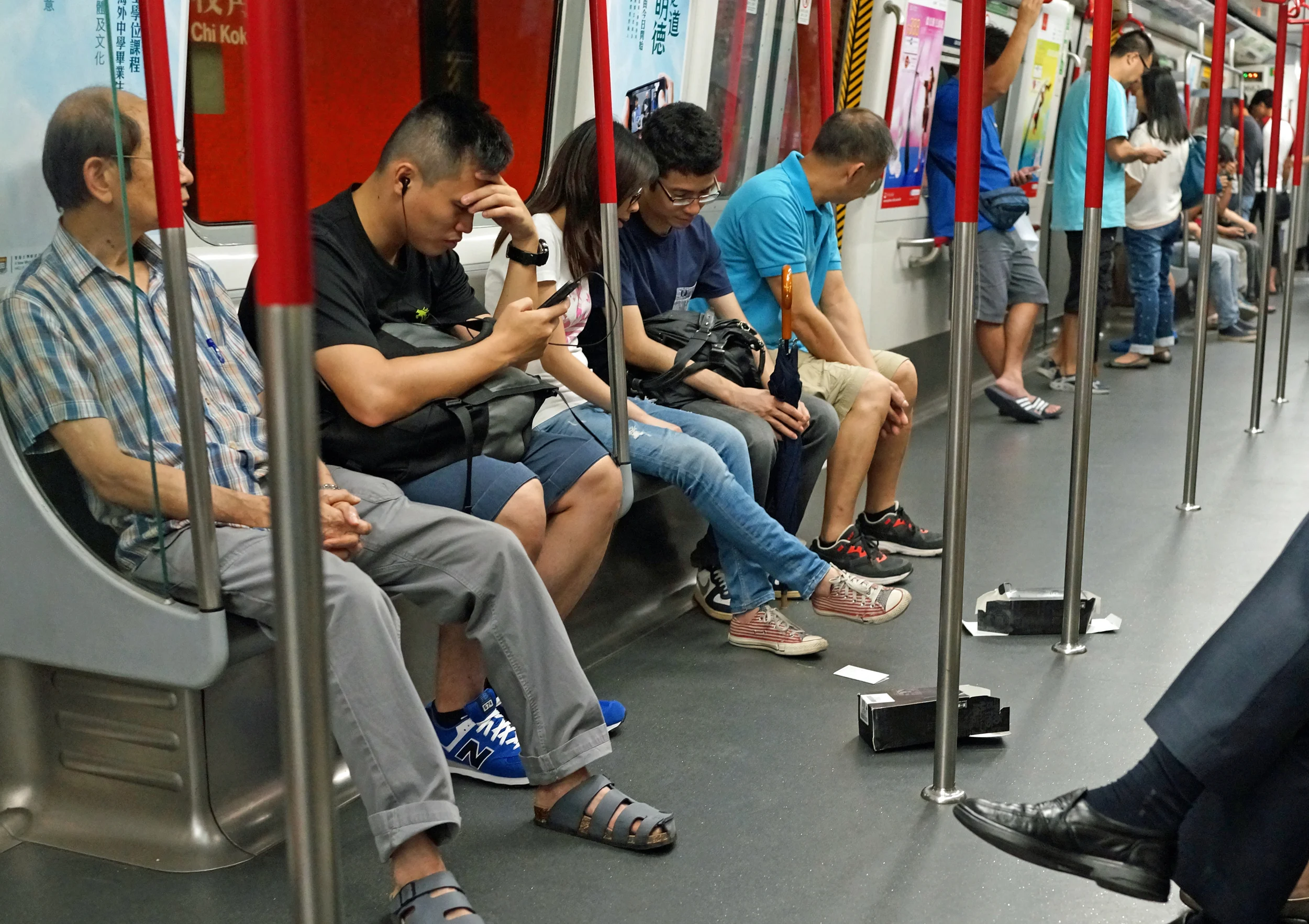 Trash dropped by Mainland Chinese Tourists on our normally pristine trains.