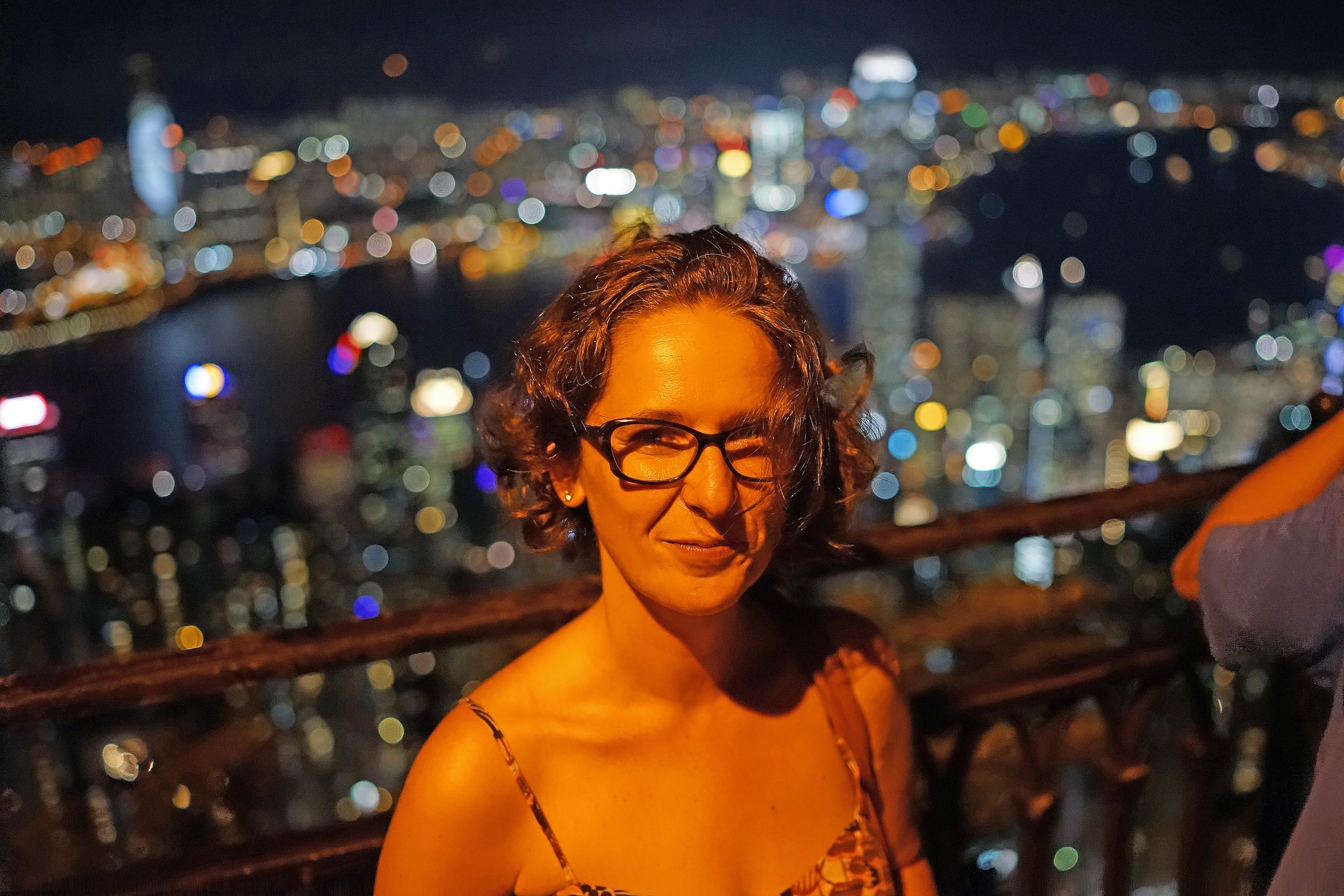Meet Beatriz, Beatriz is from Spain and we had fabulous night views from my spot at Victoria Peak.