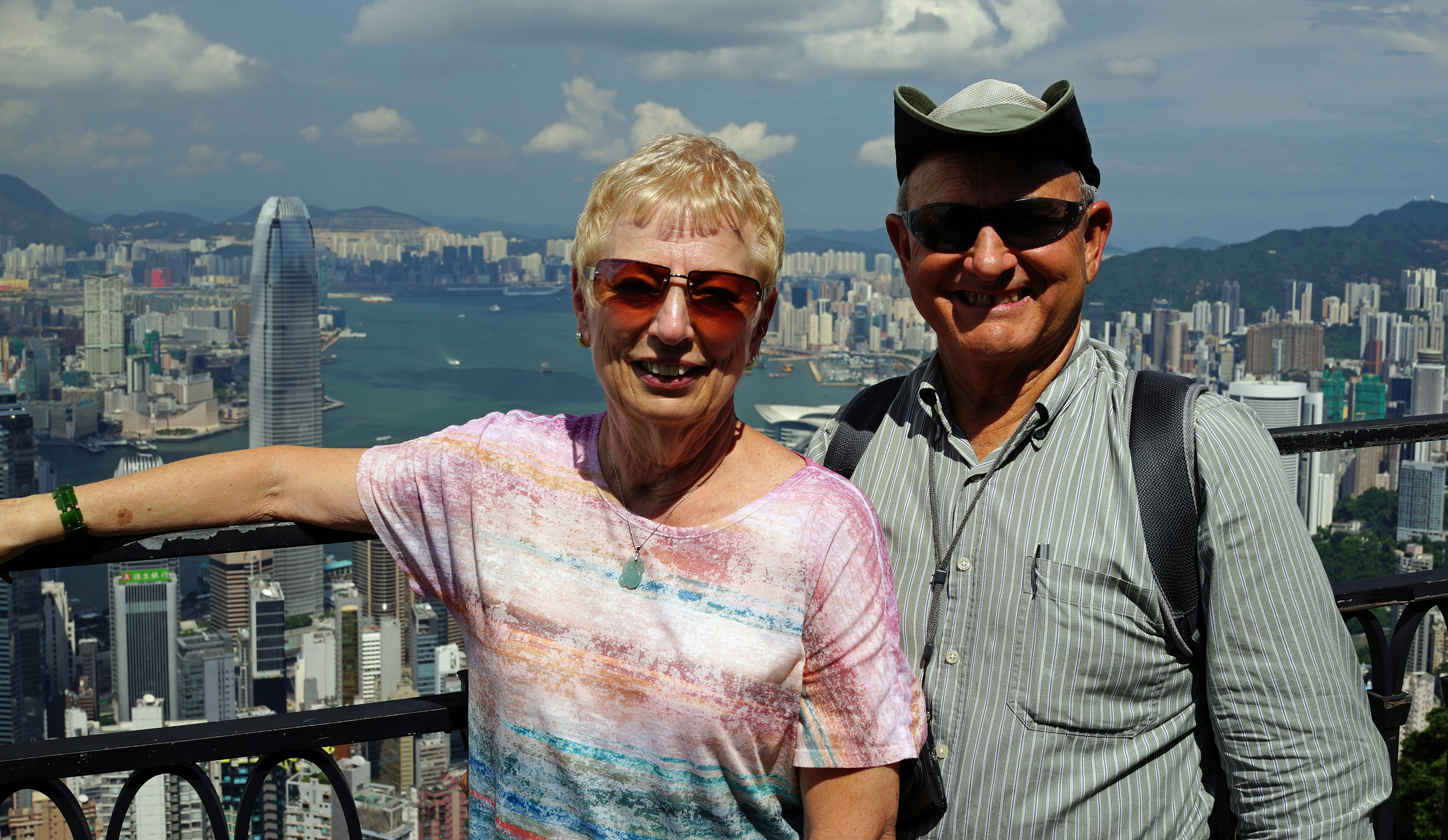 Taylor and Lorraine enjoying the simply staggering views of Hong Kong from my spot at Victoria Peak