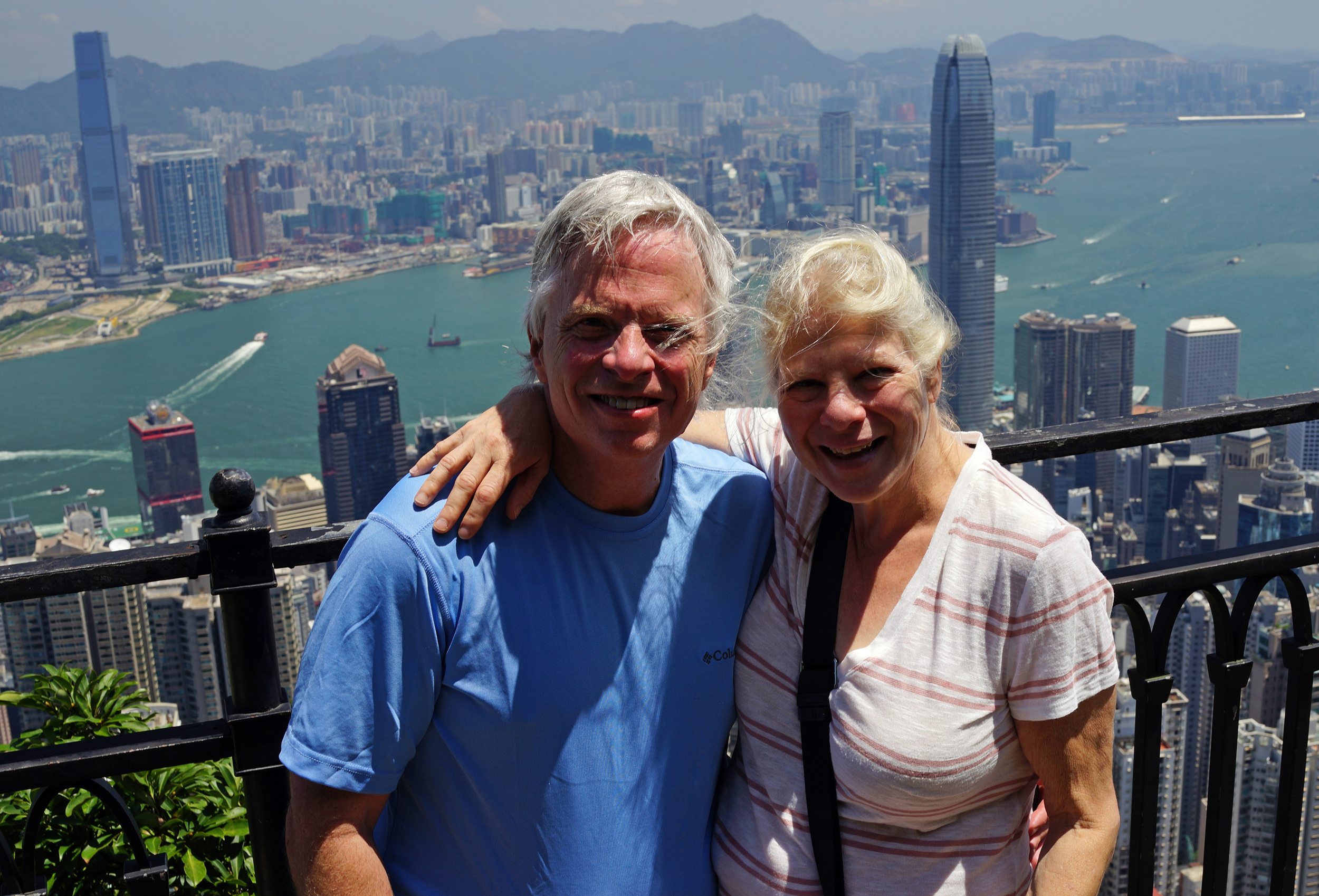 Meet the Pollacks enjoying the staggering city view of Hong Kong from my spot at Victoria Peak, Hong Kong.