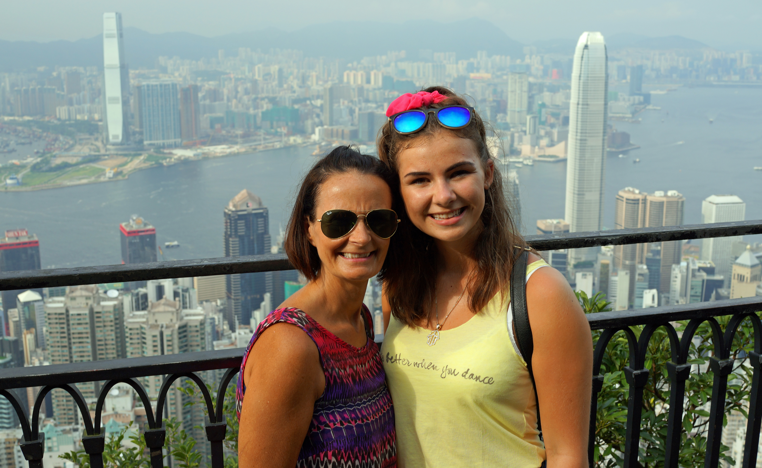 Meet the Nelsons, enjoying the fabulous views from my spot at Victoria Peak in Hong Kong