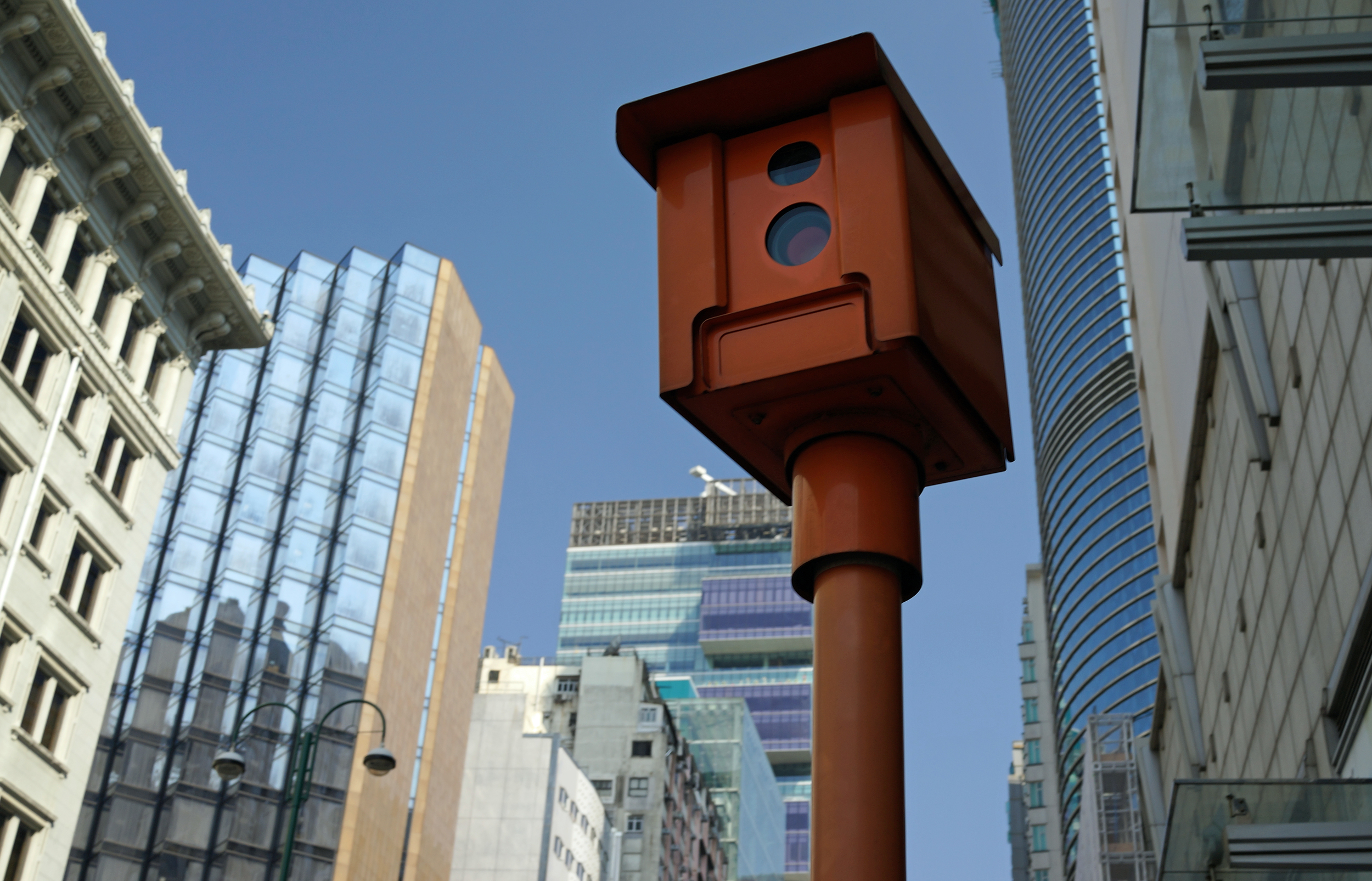 So now you know what a speed camera looks like in Hong Kong - this is on Nathan Road in Kowloon next to the Sheraton Hotel.