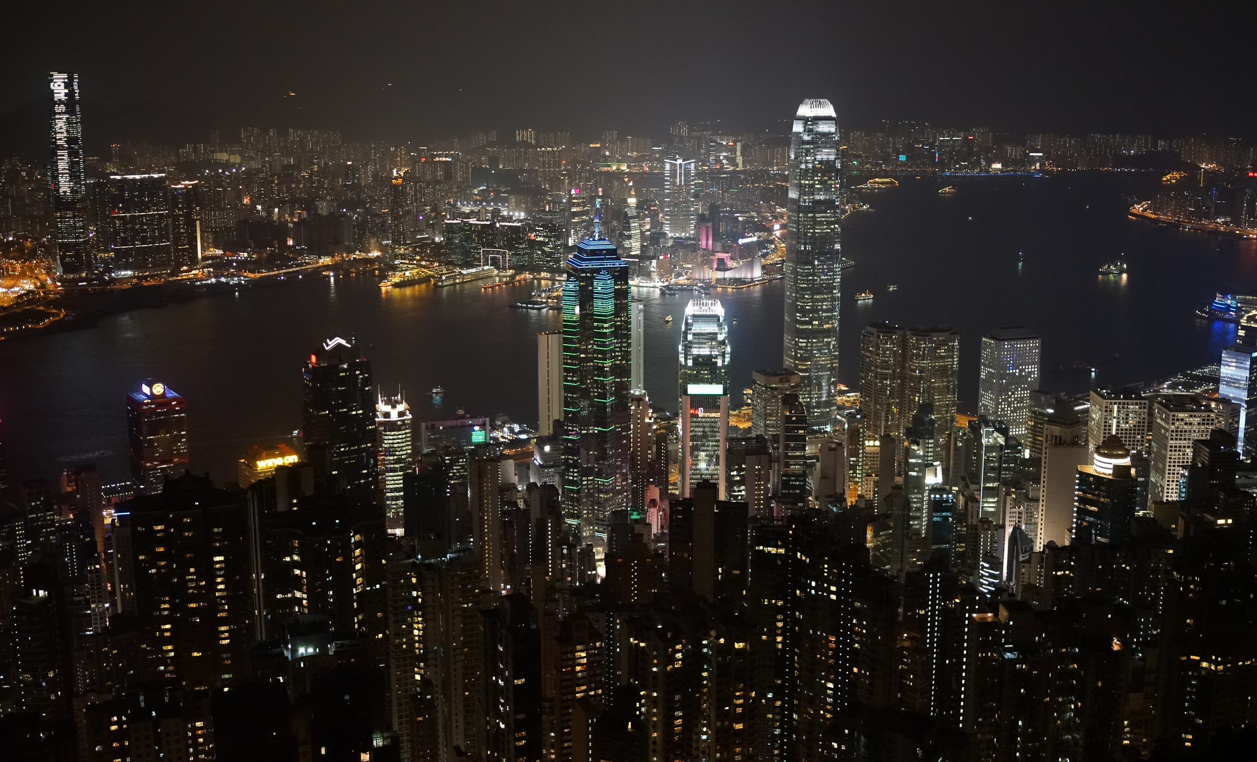 No set of Hong Kong by night images would be complete without a shot of the city by night from my spot at the Peak and this was taken hand held without a tripod! - image taken on October 8th 2014