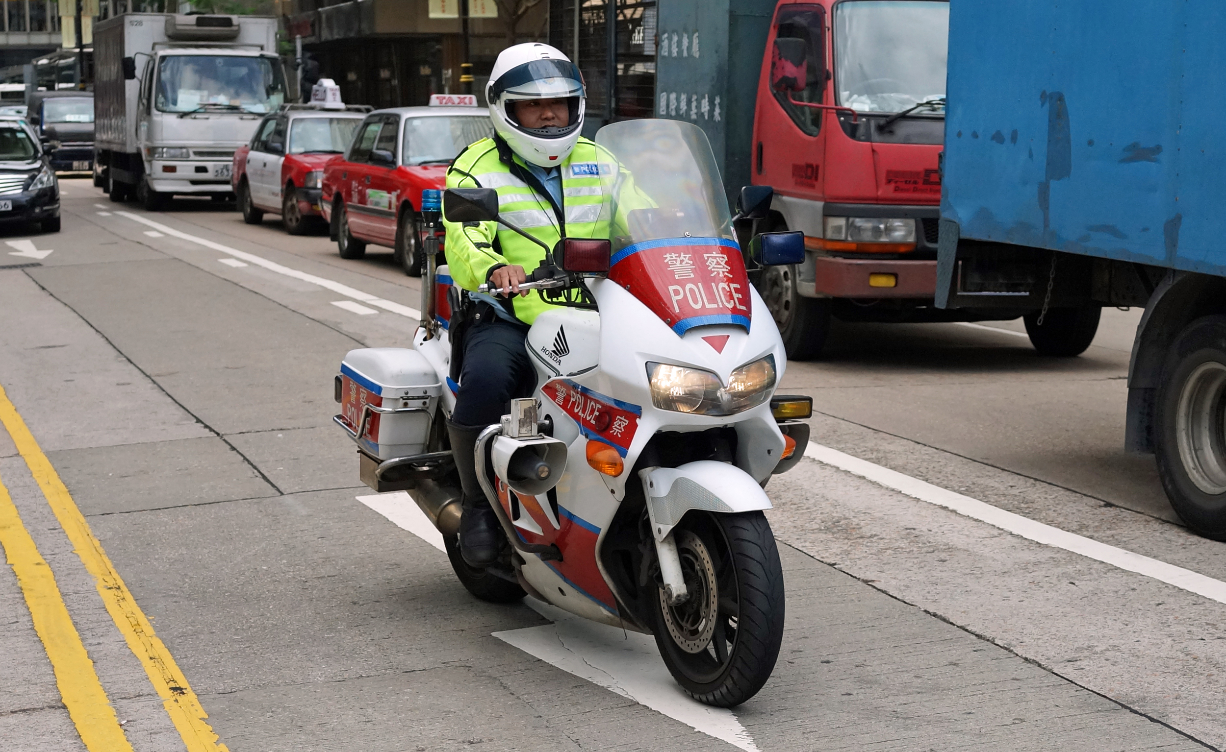 A traffic cop doing his thing in Central