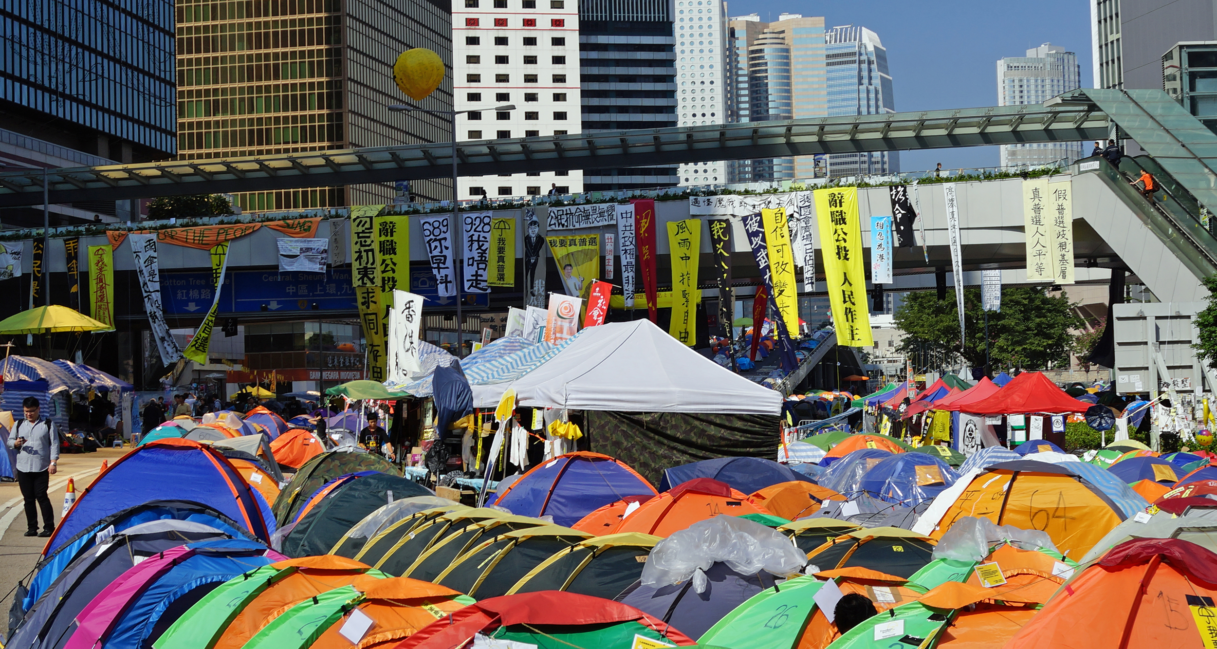 The bizarre and somewhat illegal occupy zone at Admiralty