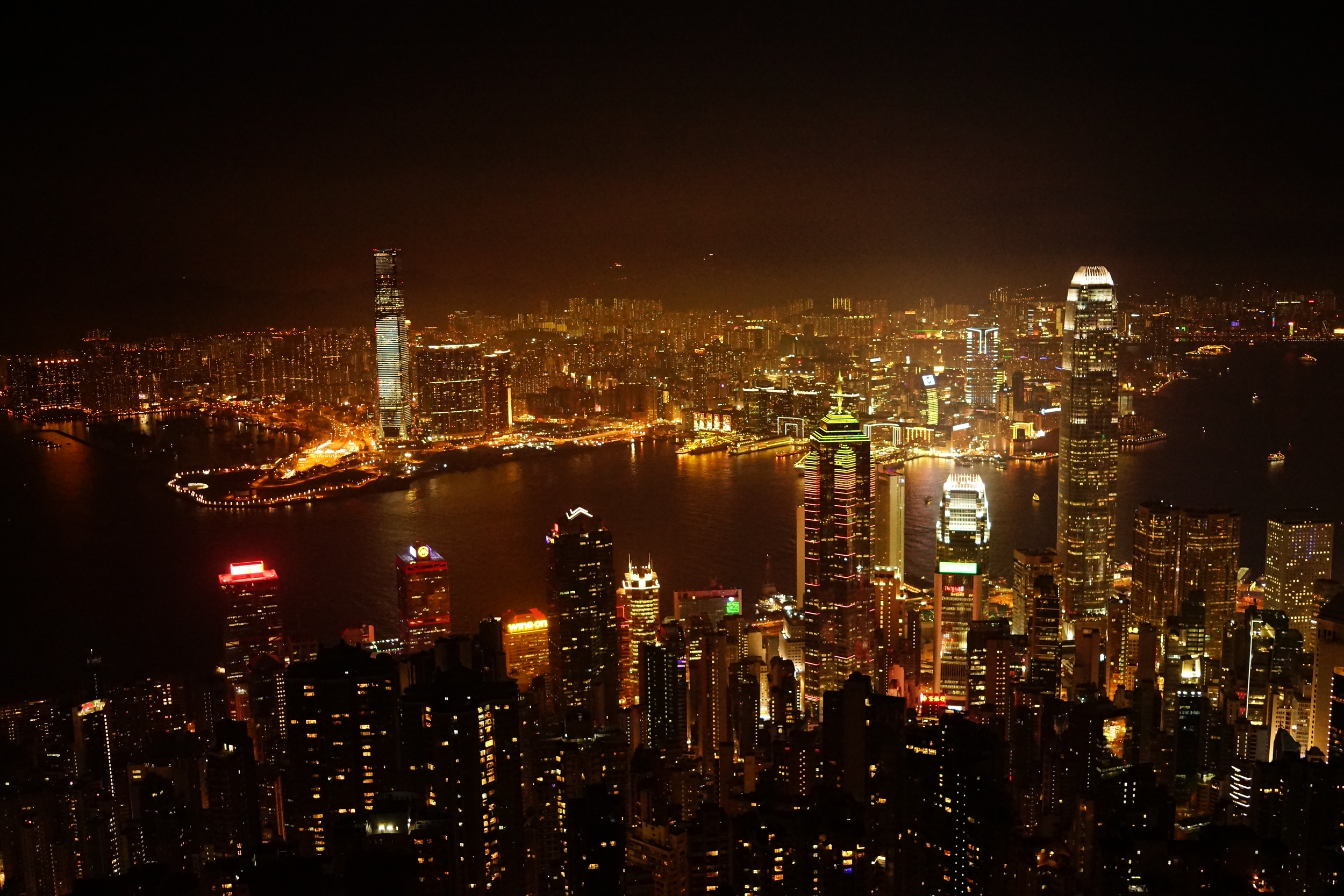 I learn from everyone I meet and a really good tip I got a few weeks ago was to use the sunset setting on my camera to get a different night view perspective of a city... boy was that a great tip.....