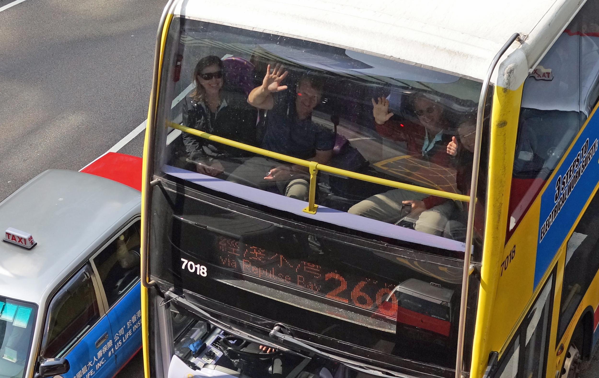 Spent the day with Margaret, Martin, Gary and Linda before putting them on a bus to Stanley, got this image of them sat on the best seats on bus # 260....