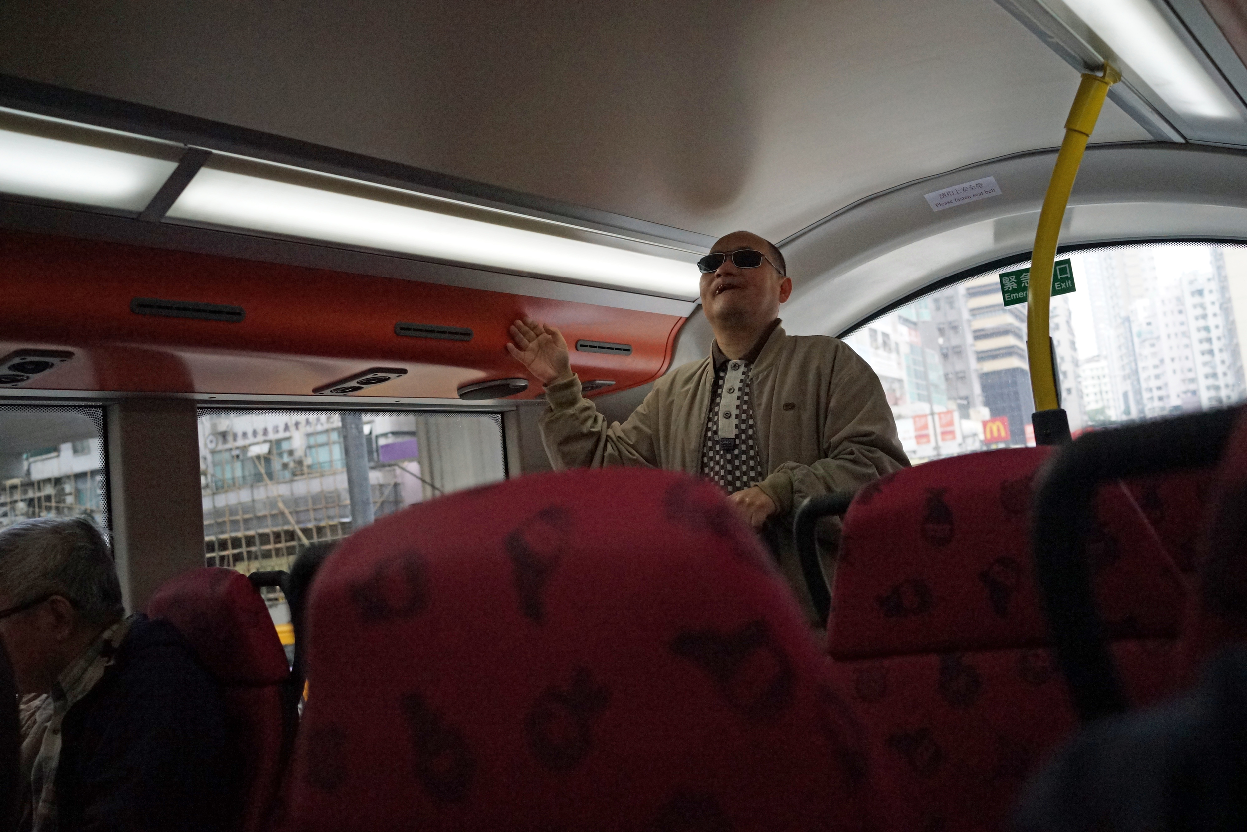 The nutter on the bus - one of my favourite comedy sketches is the "nutter on the bus" by Jasper Carrott, he hits the nail right on the head. This ever so slightly odd chap was doing a really good Stevie Wonder impression right behind me, I attract all the nutters! -
