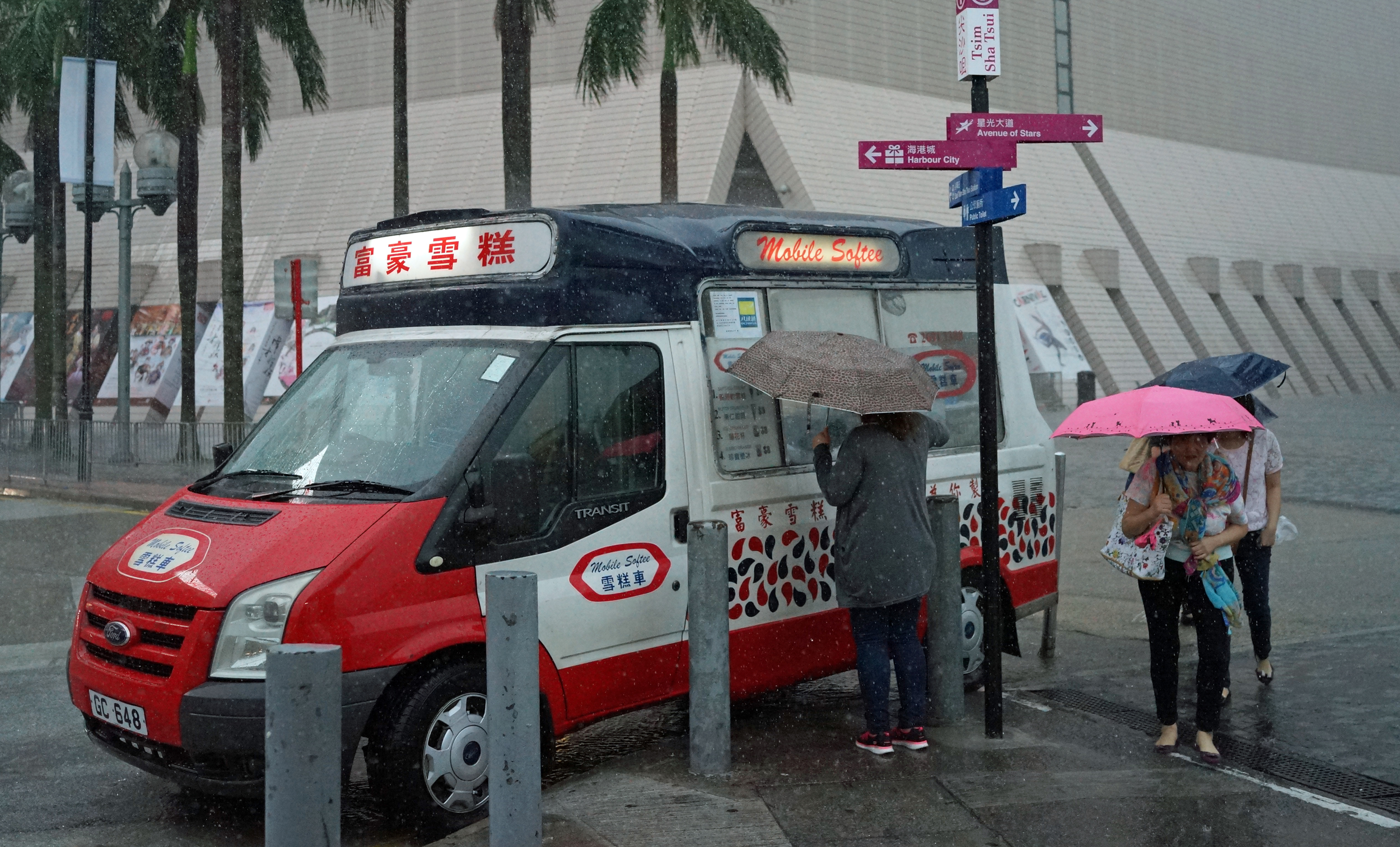 Give credit to the ice cream guy for sticking it out