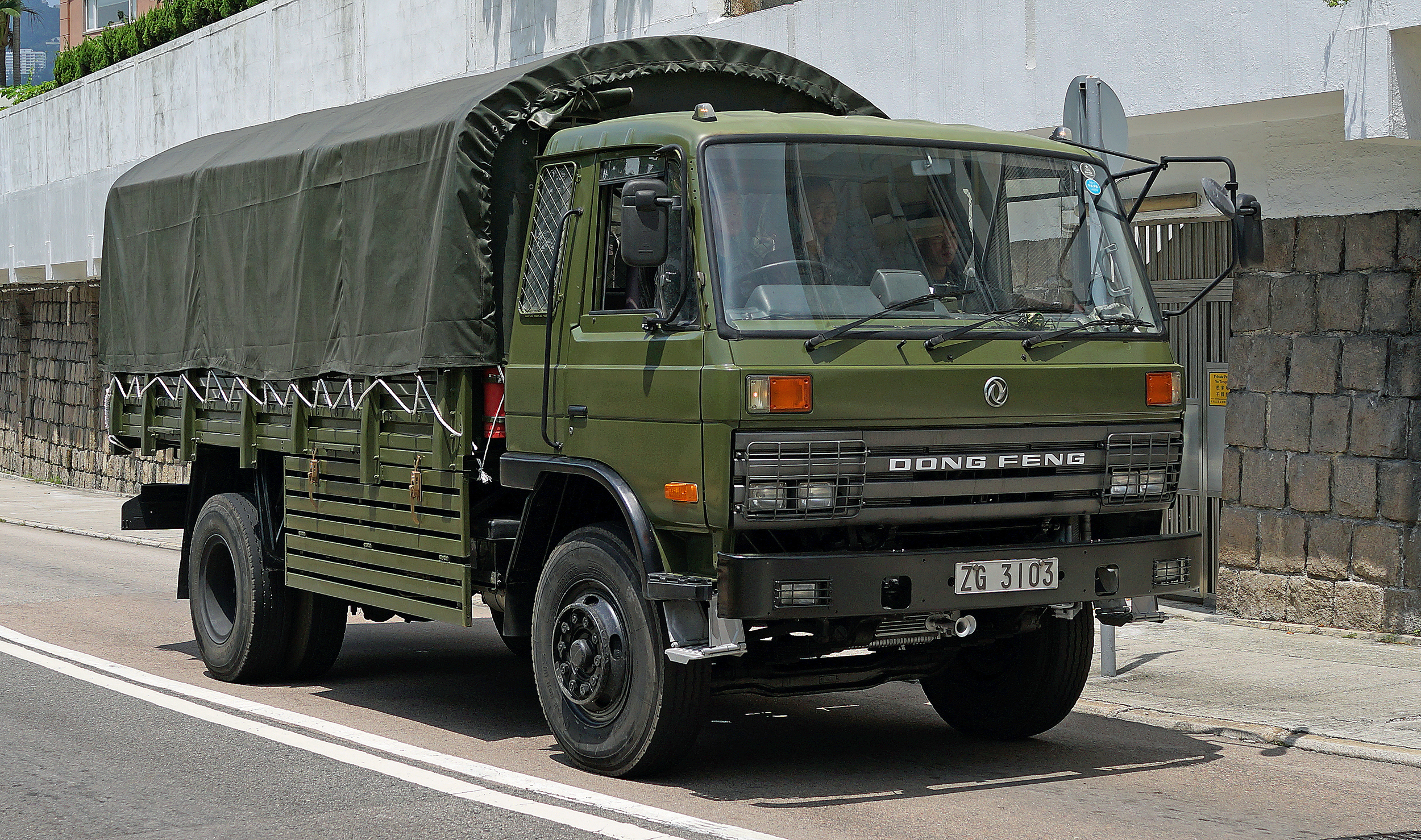 Every now and then on the south side of Hong Kong Island you will see Chinese Army Trucks trundling around, I spotted this one opposite the Hong Kong Country Club. -