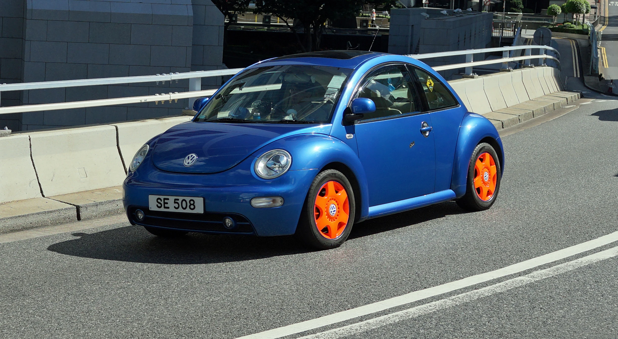 Volkswagen Beetle, same colour as the bug!