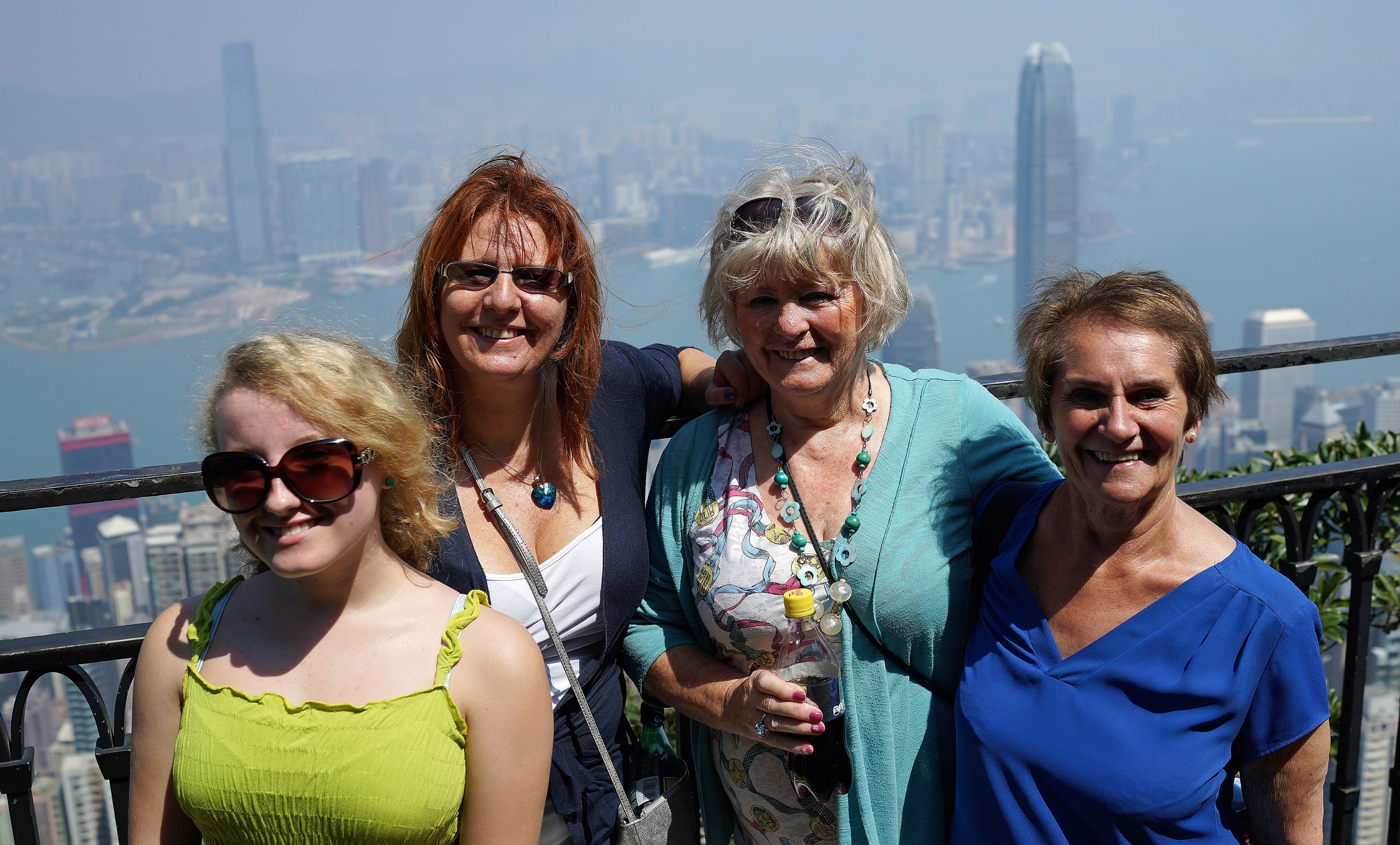 Meet Debra, Debra's Mum, Debra's daughter Isobel and Debra's Mum's friend Doreen enjoying the amazing views from my spot at the Peak, ladies, it was a pleasure!