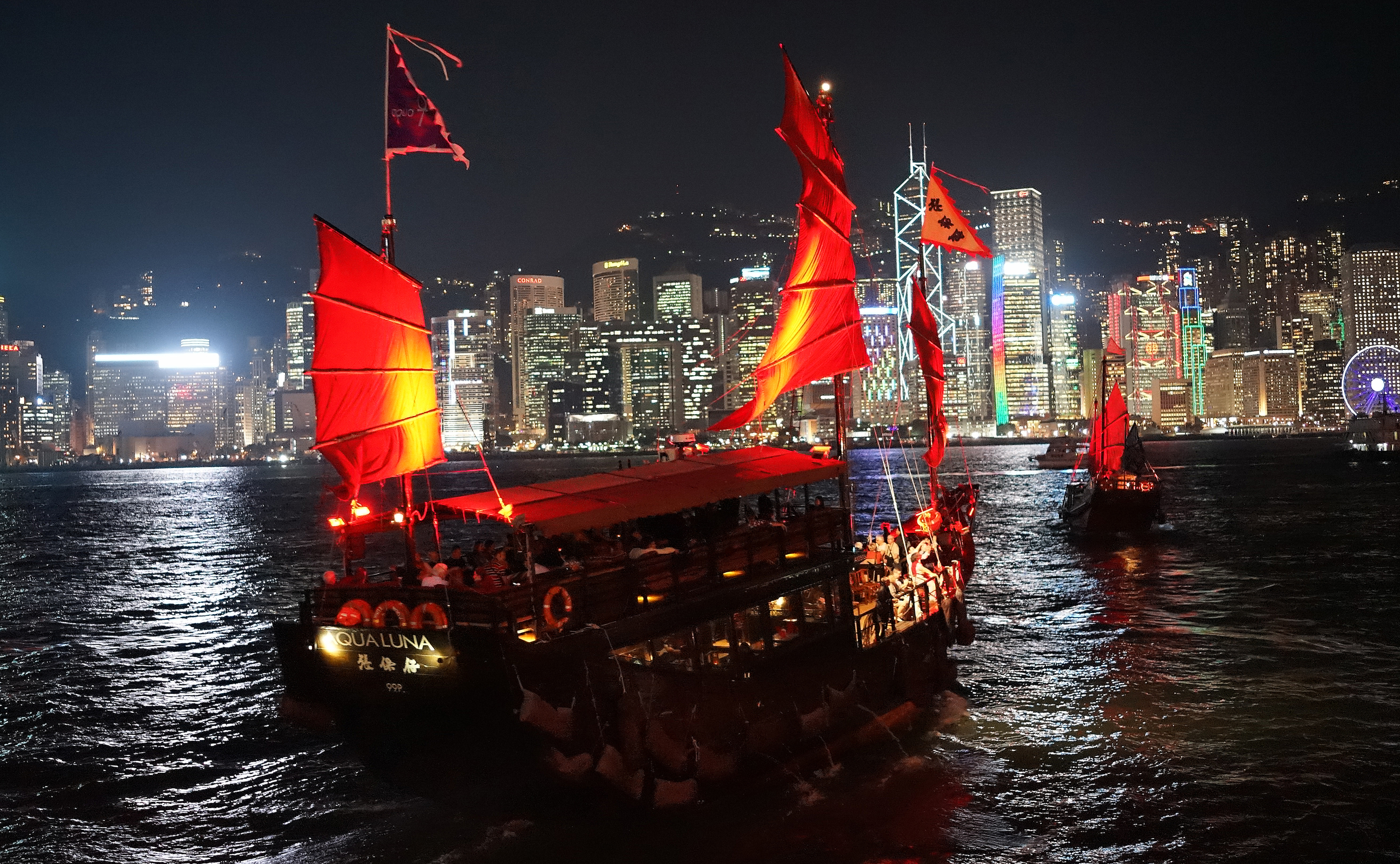 I would heartily recommend an evening cruise on the Aqua Luna an old converted Chinese Fishing Junk, it is pretty amazing..