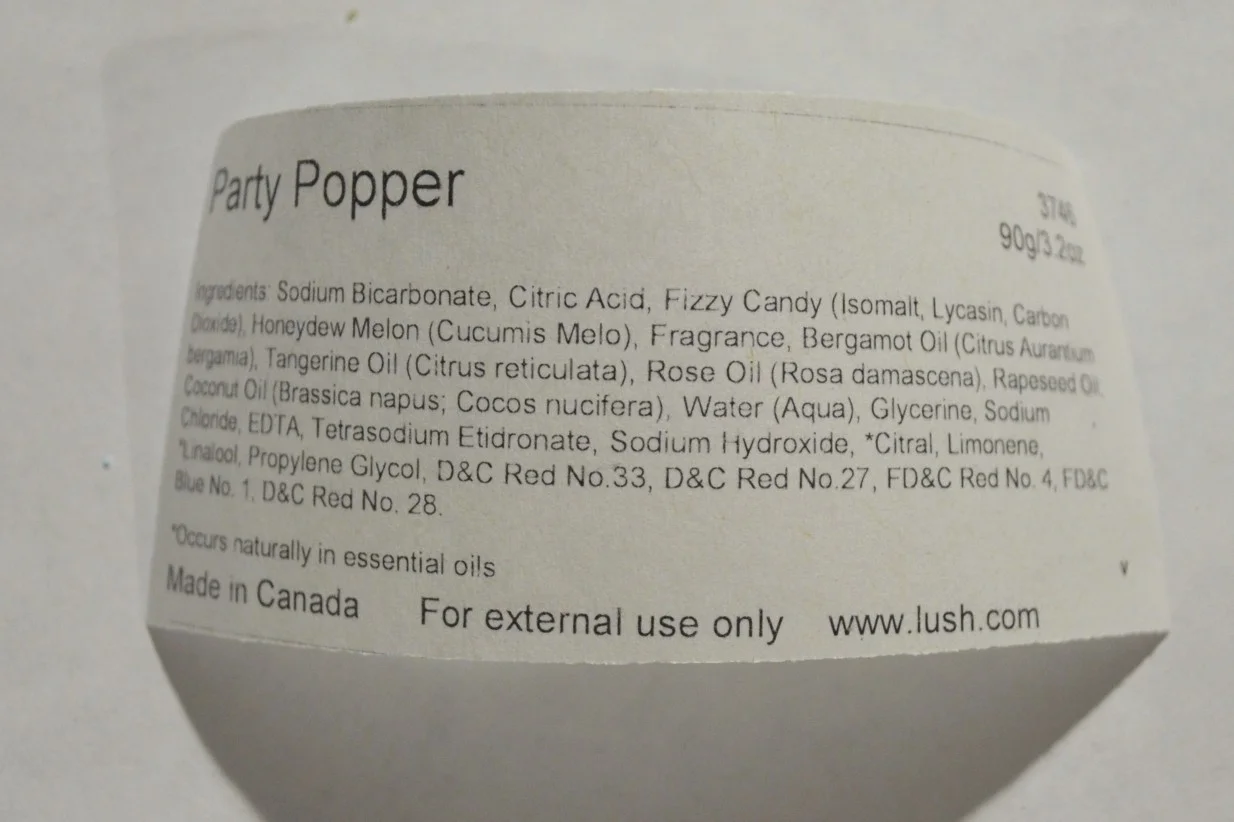 lush party popper ingredients