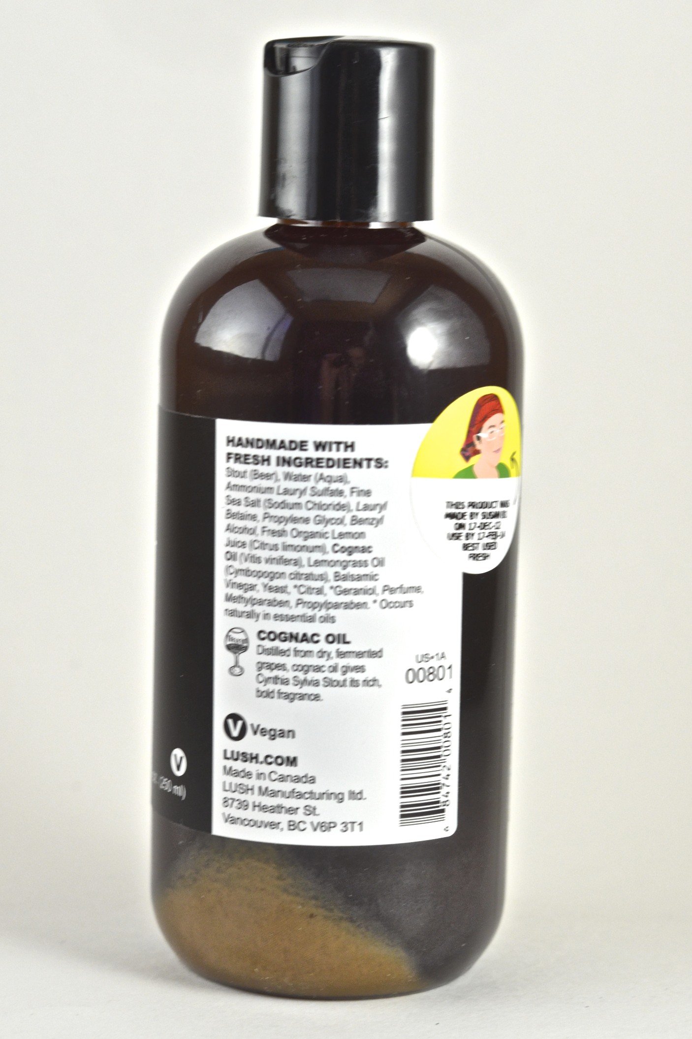 lush cynthia sylvia stout shampoo ingredients label