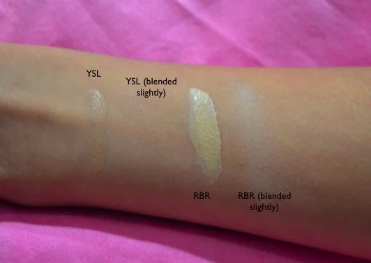 Rouge Bunny Rouge Milk Aquarelle Chestnut Rouge Parfait Swatch, YSL Youth Liberator Serum Foundation in BD50 Swatch