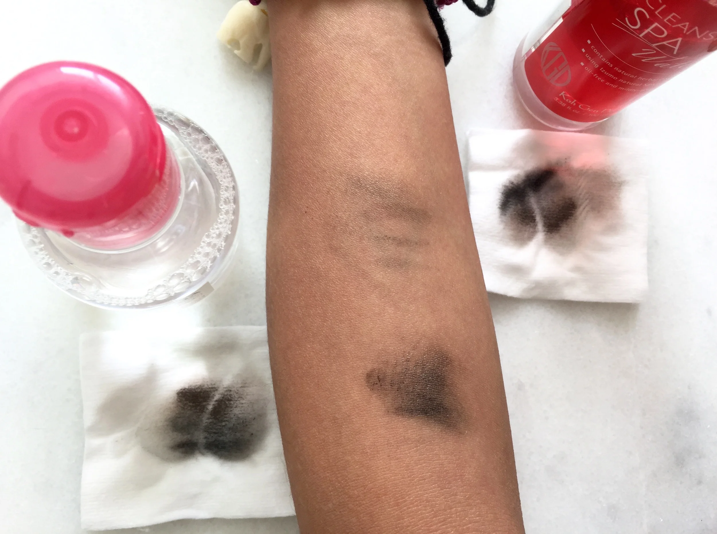 Top: Koh Gen Do Cleansing Spa Water, Bottom: Bioderma 