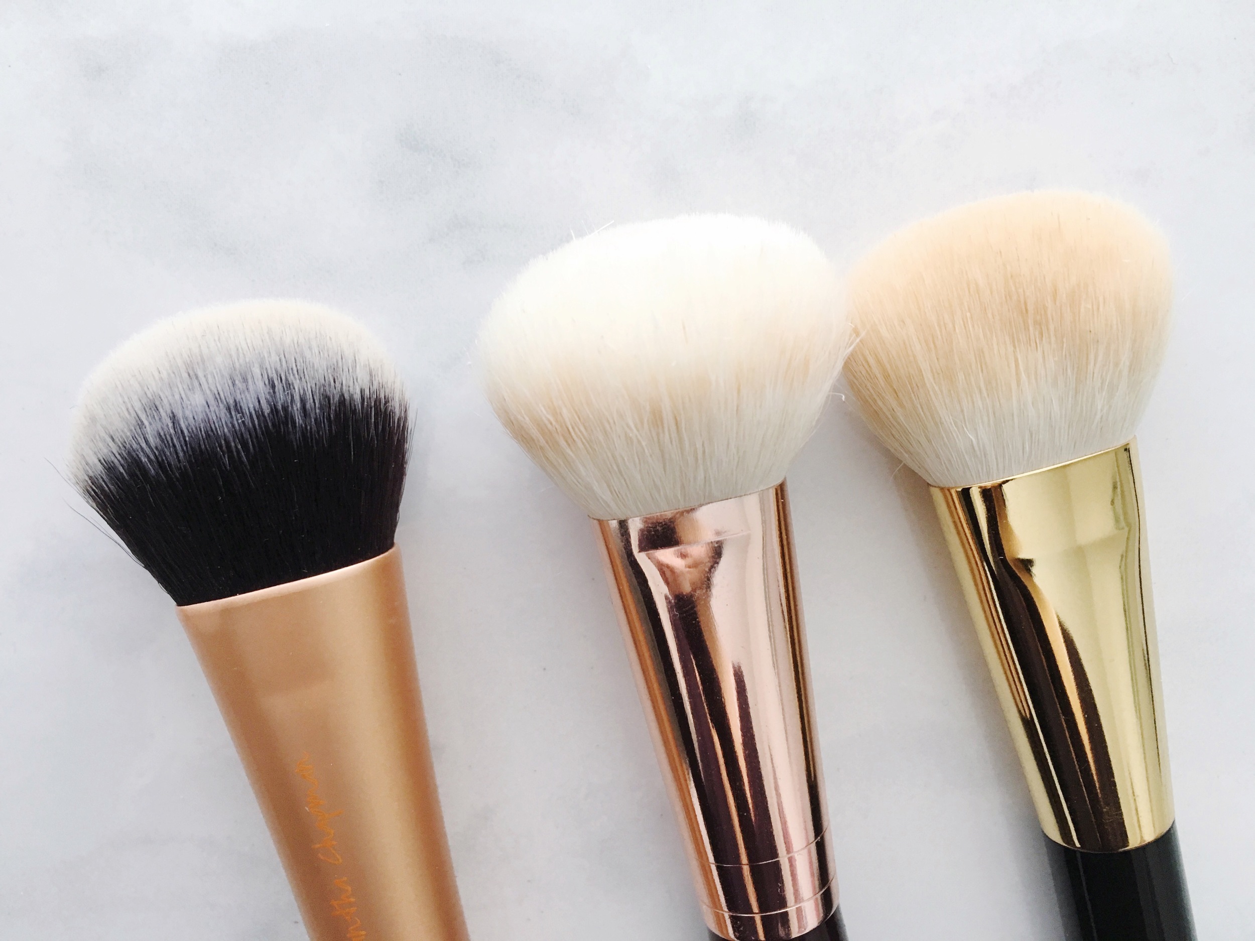 Real Techniques Expert Face Brush, Charlotte Tilbury Magic Foundation Brush, Tom Ford Cream Foundation Brush