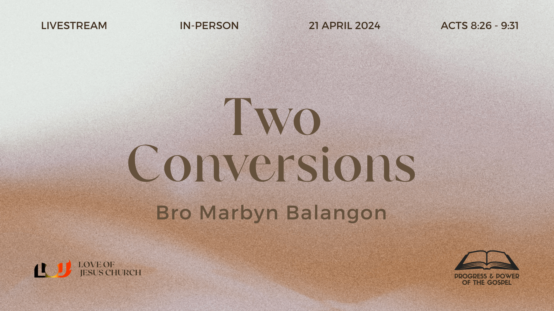 Lesson 9: Two Conversions- Bro Marbyn Balangon