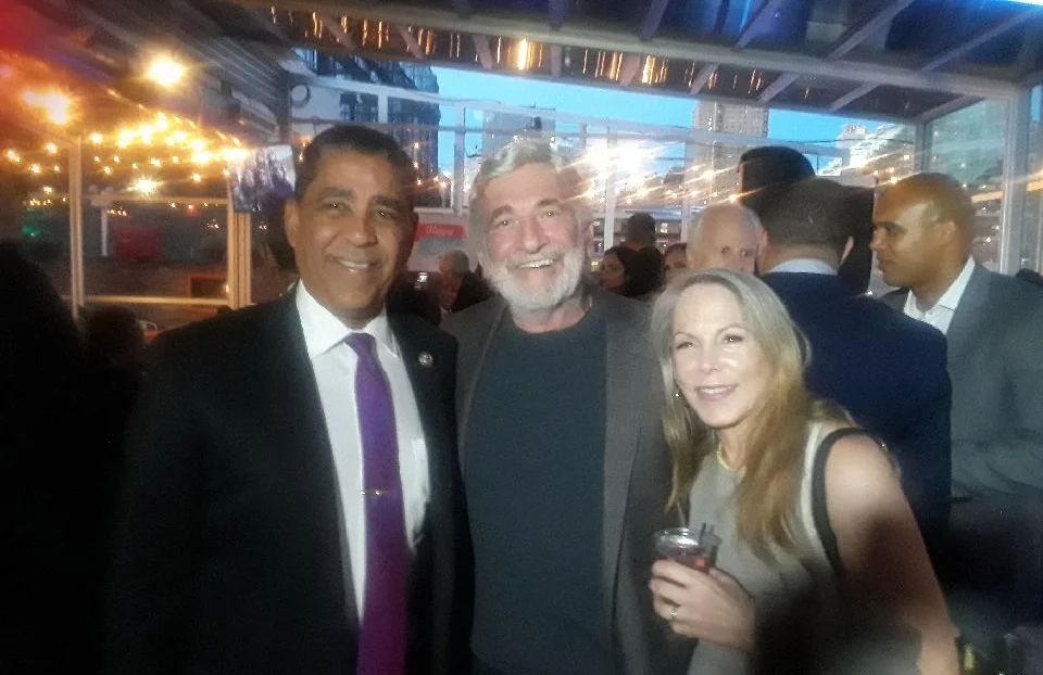 U.S. Congressman Adraiano Espaillat recently celebrated his birthday with good friends Jerry Migdol and Sheri Perl Migdol.