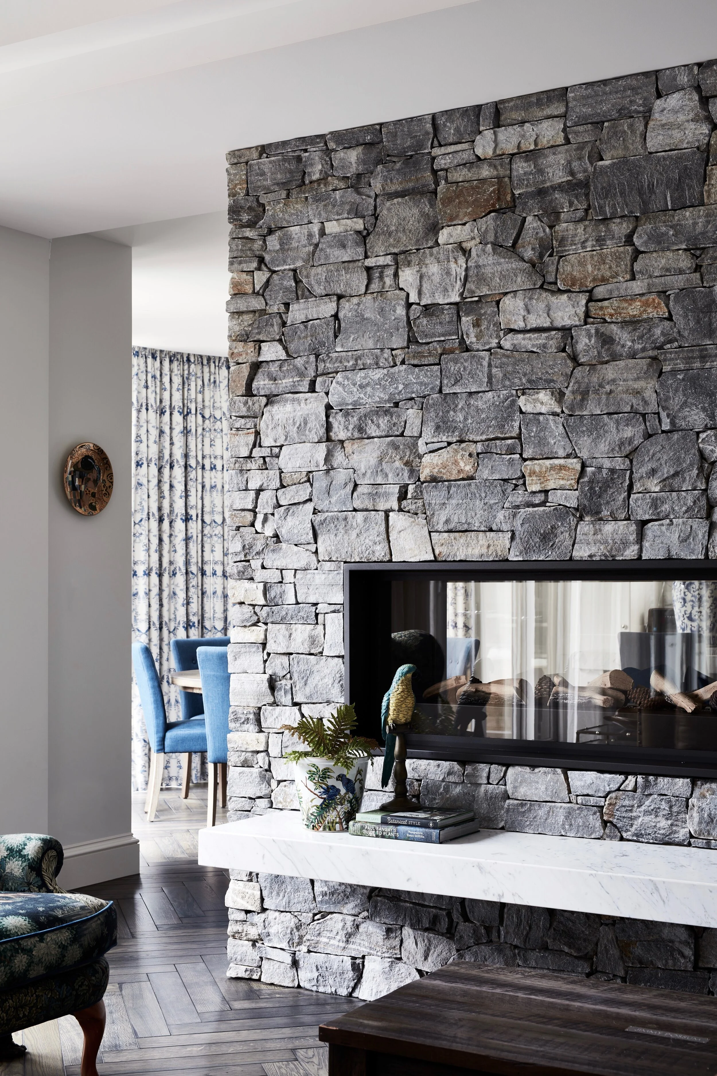  A limestone floor to ceiling fire surround at a recent project, Brighton 2020 