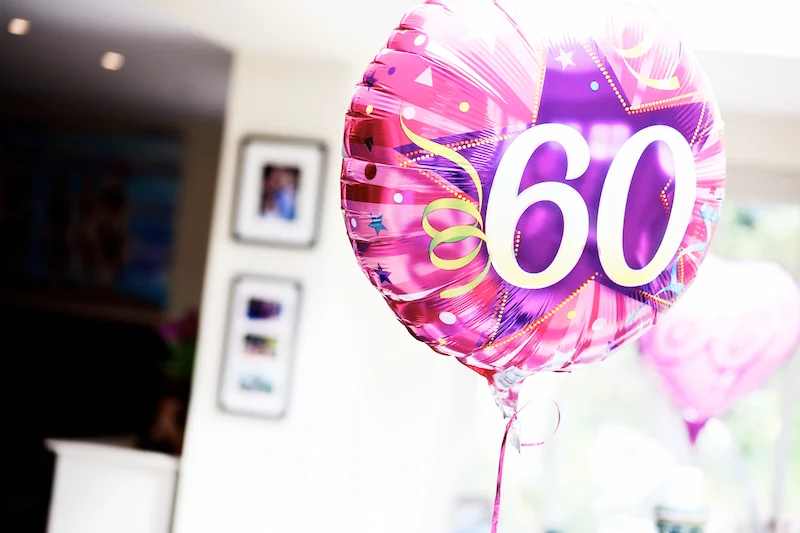 60th birthday helium balloon