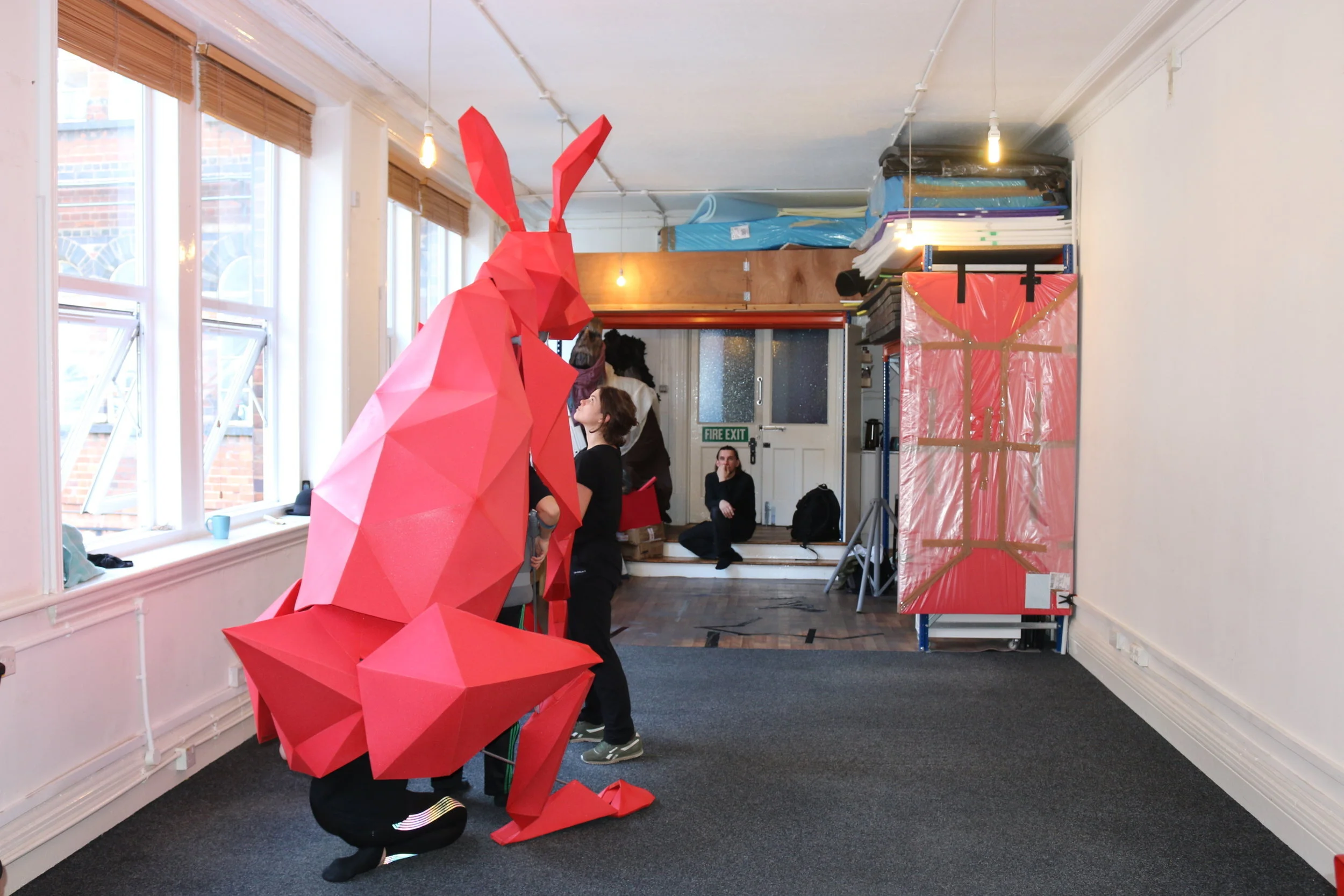 Creature Designers: Giant Polygon Hare Interactive Puppet